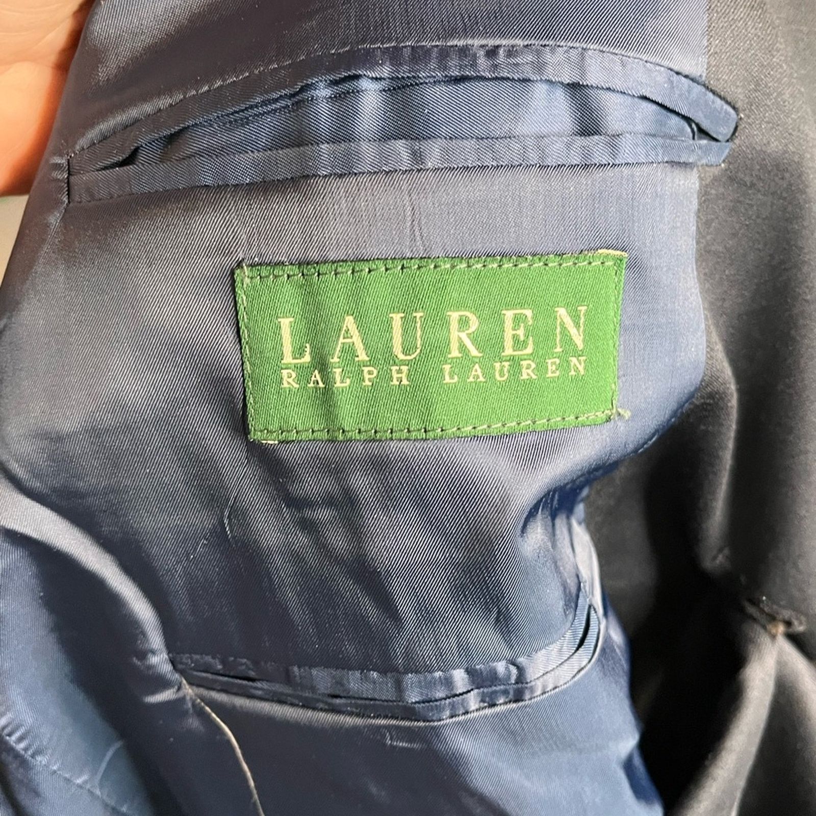 Lauren Ralph Lauren LAUREN RALPH LAUREN Men’s Navy Blue Blazer 100% Wool 48R Size 48R - 4 Thumbnail