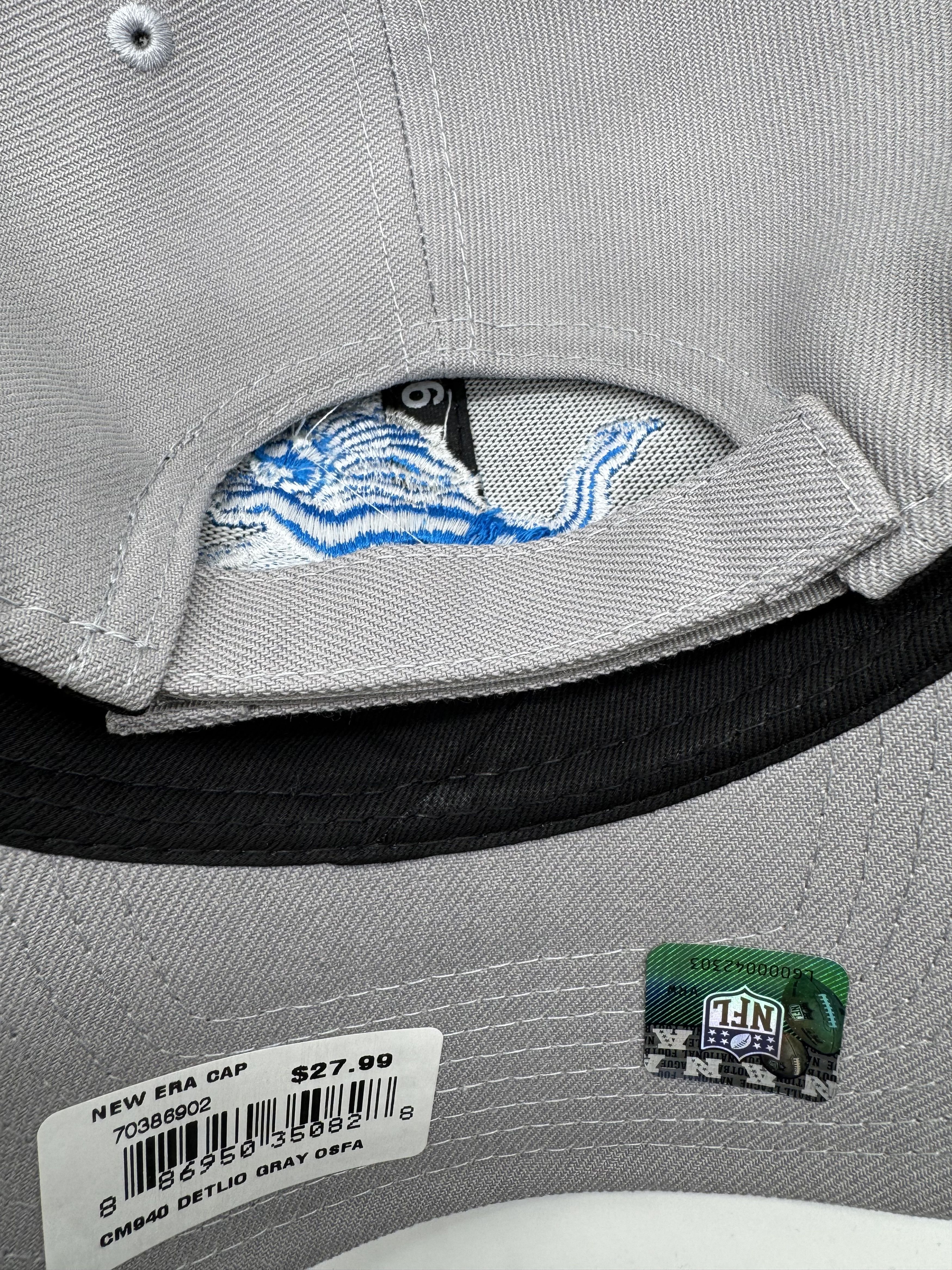 New Era New Era Detroit Lions Gray Hat Cap Adjustable New Size ONE SIZE - 6 Thumbnail