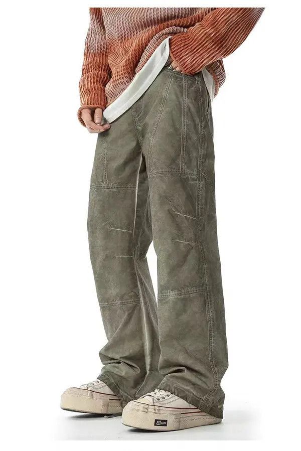 Japanese Brand Vintage Street Washed Casual Loose Aged Workwear Jeans Size US 30 / EU 46 - 4 Thumbnail
