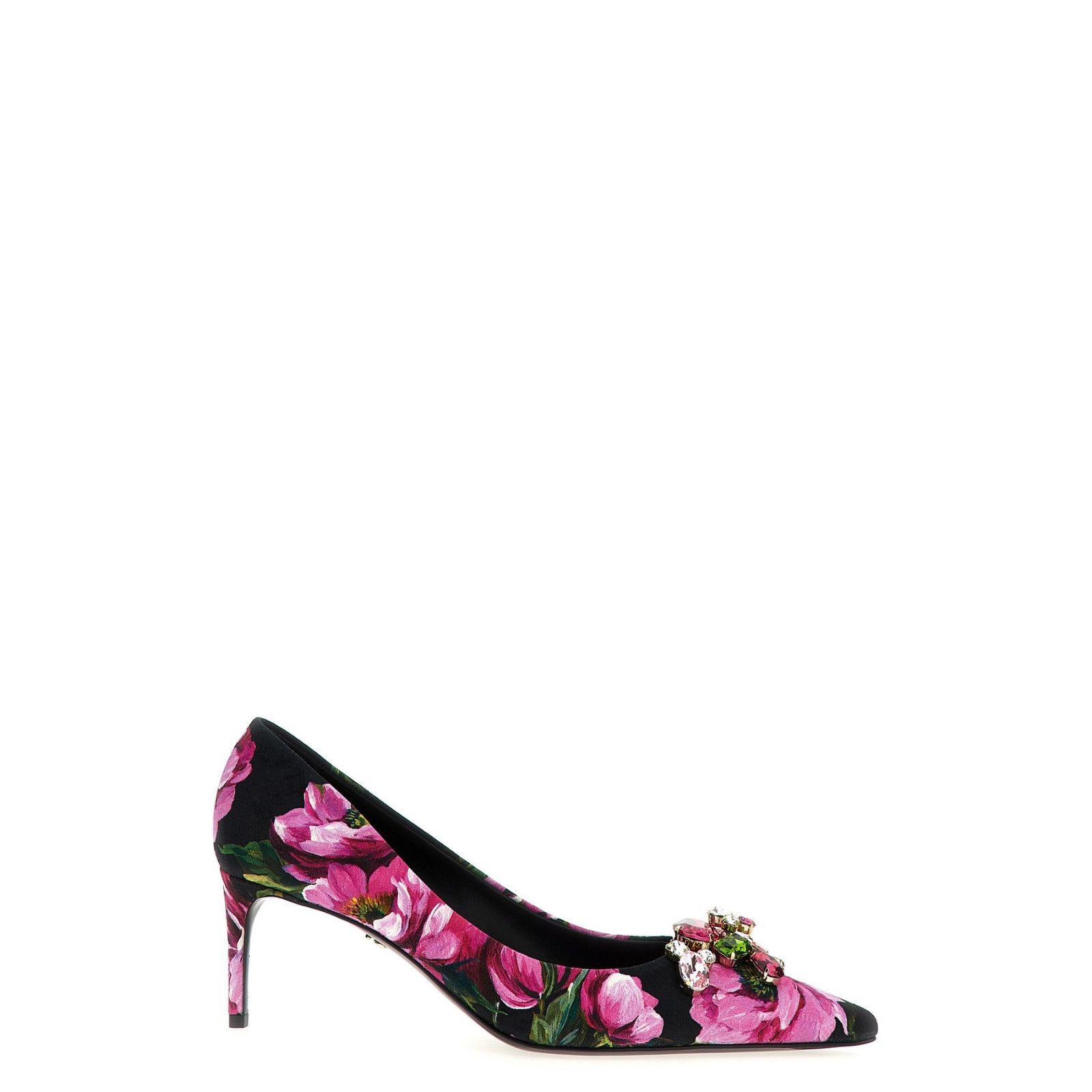 DOLCE&GABBANA Lollo Black/Pink Floral 60mm Pumps New (Women'