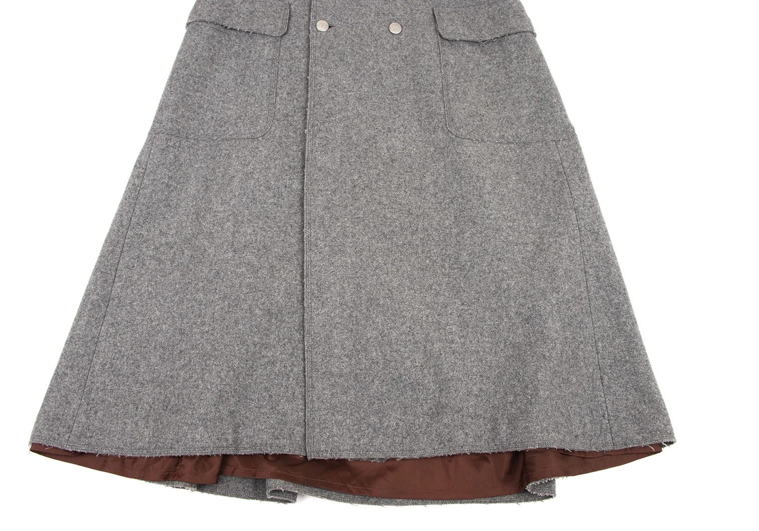 Jean Paul Gaultier Wool Nylon Blend Metal Logo Button Long Double Coat Gray 48 Size US M / EU 48-50 / 2 - 9 Thumbnail