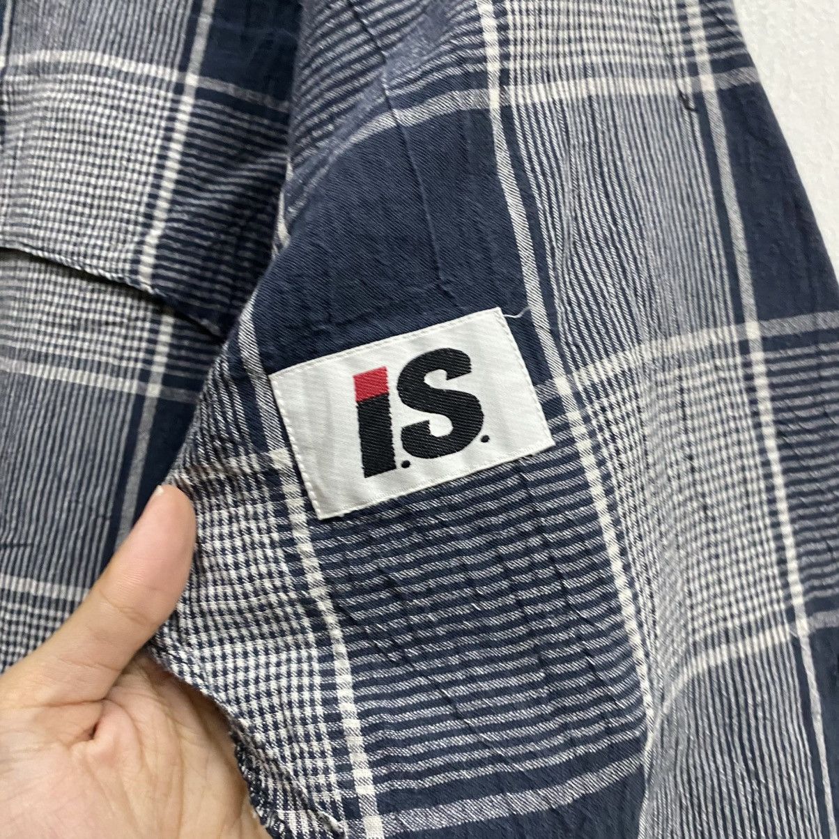 Issey Miyake vintage I.S. Issey Miyake gingham light layer blazer jacket Size 42L - 12 Thumbnail