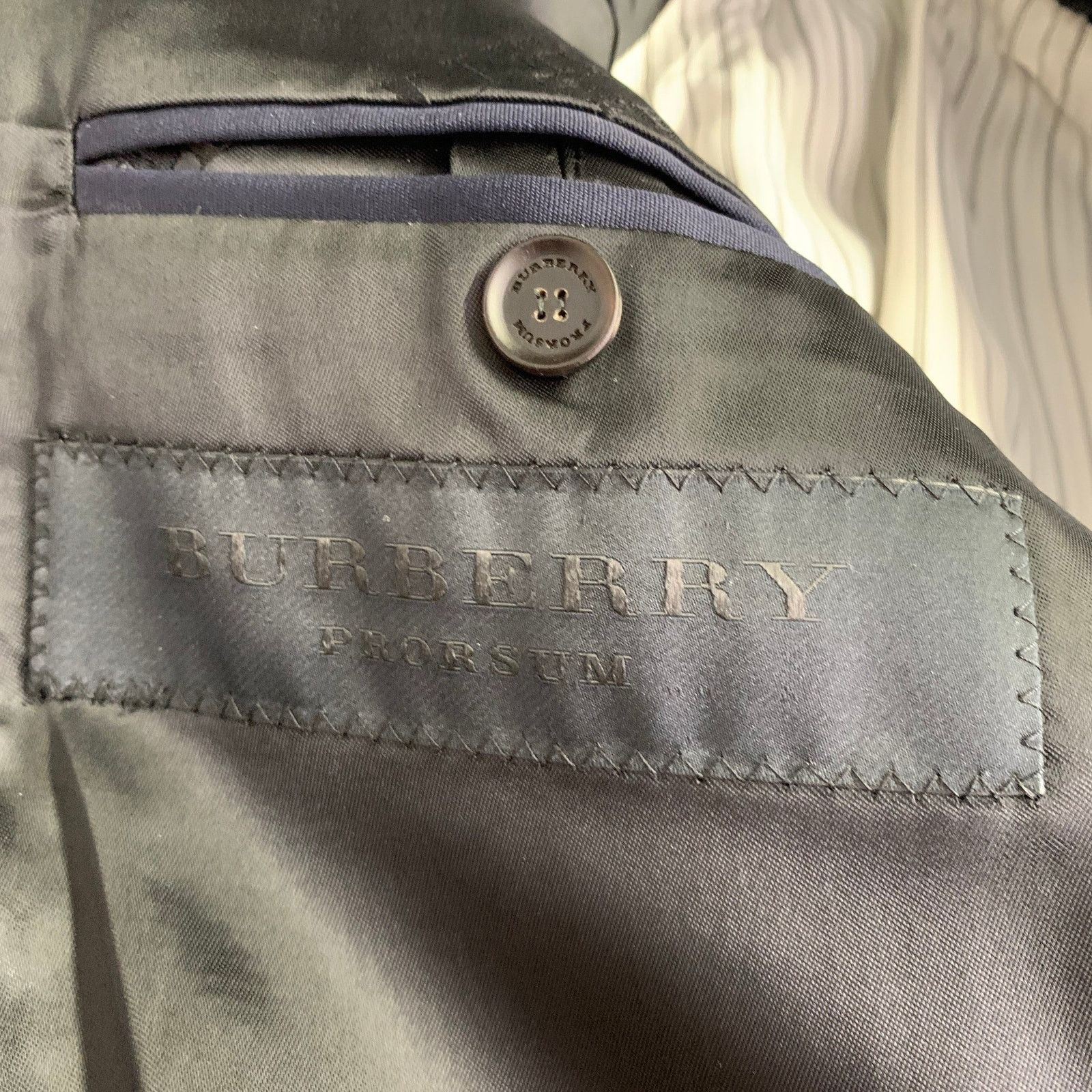 Burberry Prorsum Size 40 Navy Blue Virgin Wool Tuxedo Sport Coat Size 40R - 5 Thumbnail