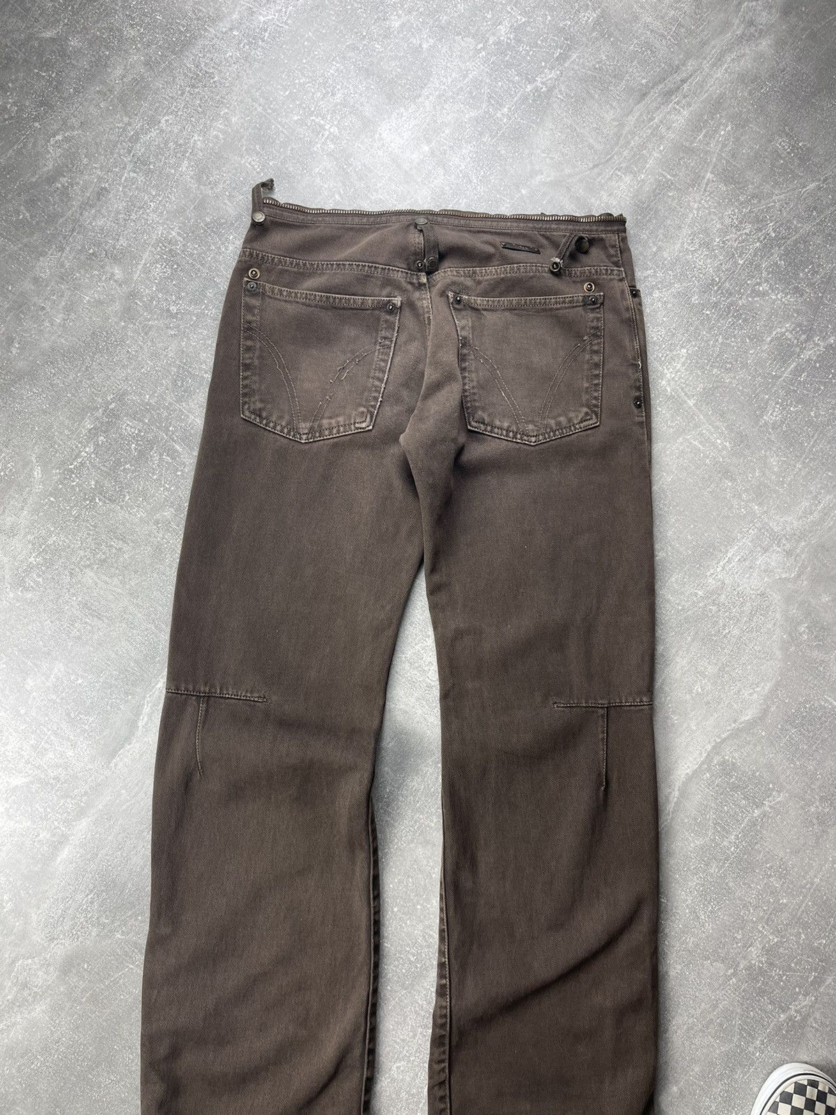 Dolce & Gabbana Dolce&Gabbana Archives 00s Brown Zipers Flared Jeans Size US 32 / EU 48 - 5 Thumbnail