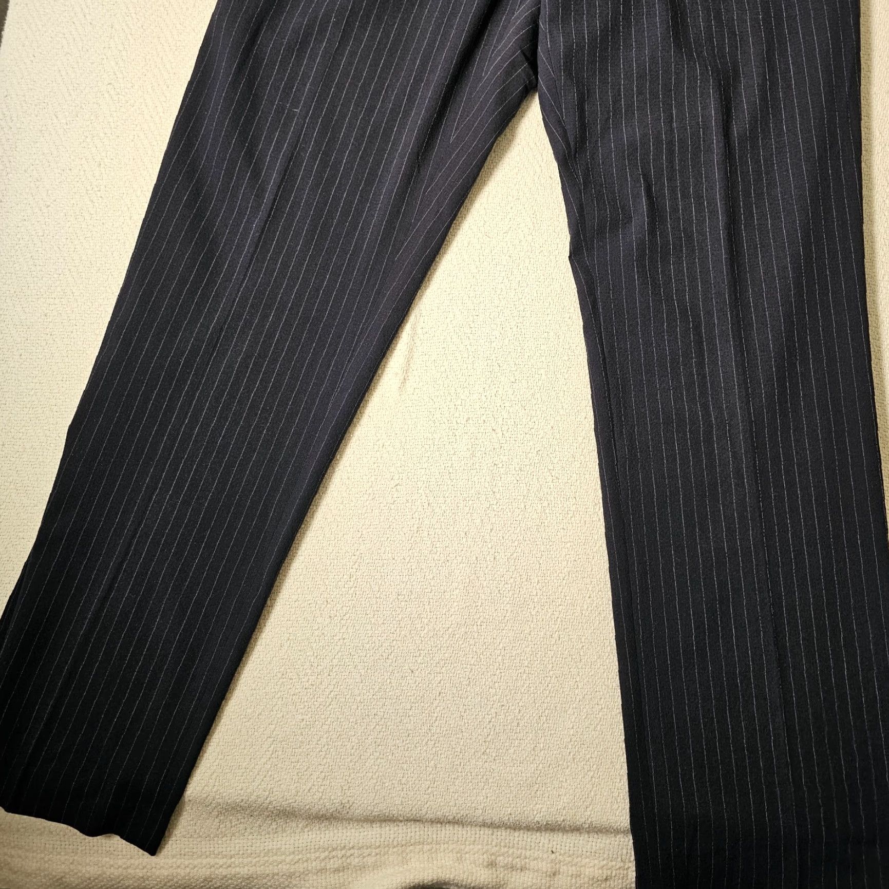 Jones New York Jones New York Sydney Pants Women's Size 12 Blue Striped High Rise Straight Leg Size 34" / US 12 / IT 48 - 2 Thumbnail