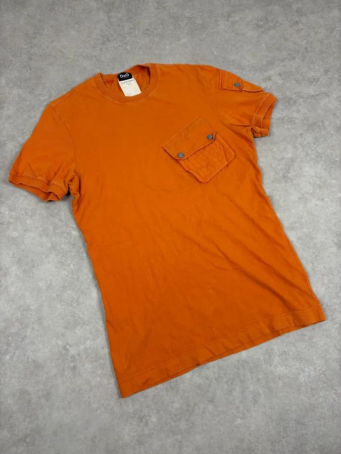 Dolce & Gabbana 2000s Dolce & Gabbana Cargo Pocket Orange T-Shirt Size US S / EU 44-46 / 1 - 4 Thumbnail
