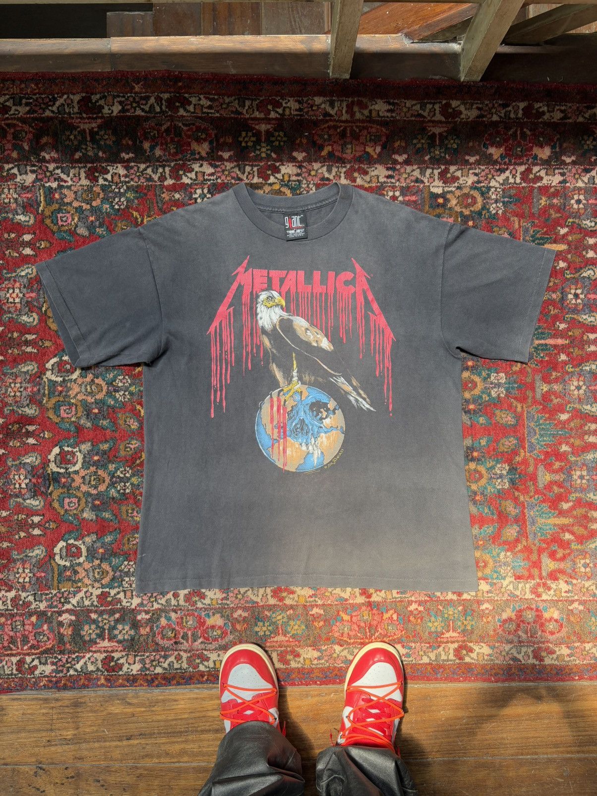 Band Tees × Metallica × Vintage 1994’s Metallica pushead Crazy Faded 🌍🦅 Size US XL / EU 56 / 4 - 7 Thumbnail