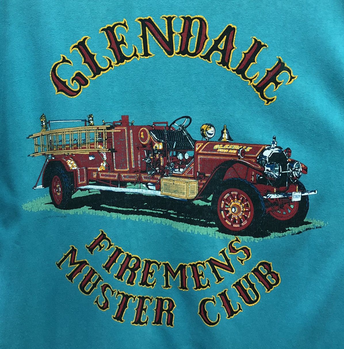 Vintage Vintage Oneita Glendale Firemens Muster Club T-Shirt Size US XL / EU 56 / 4 - 3 Thumbnail
