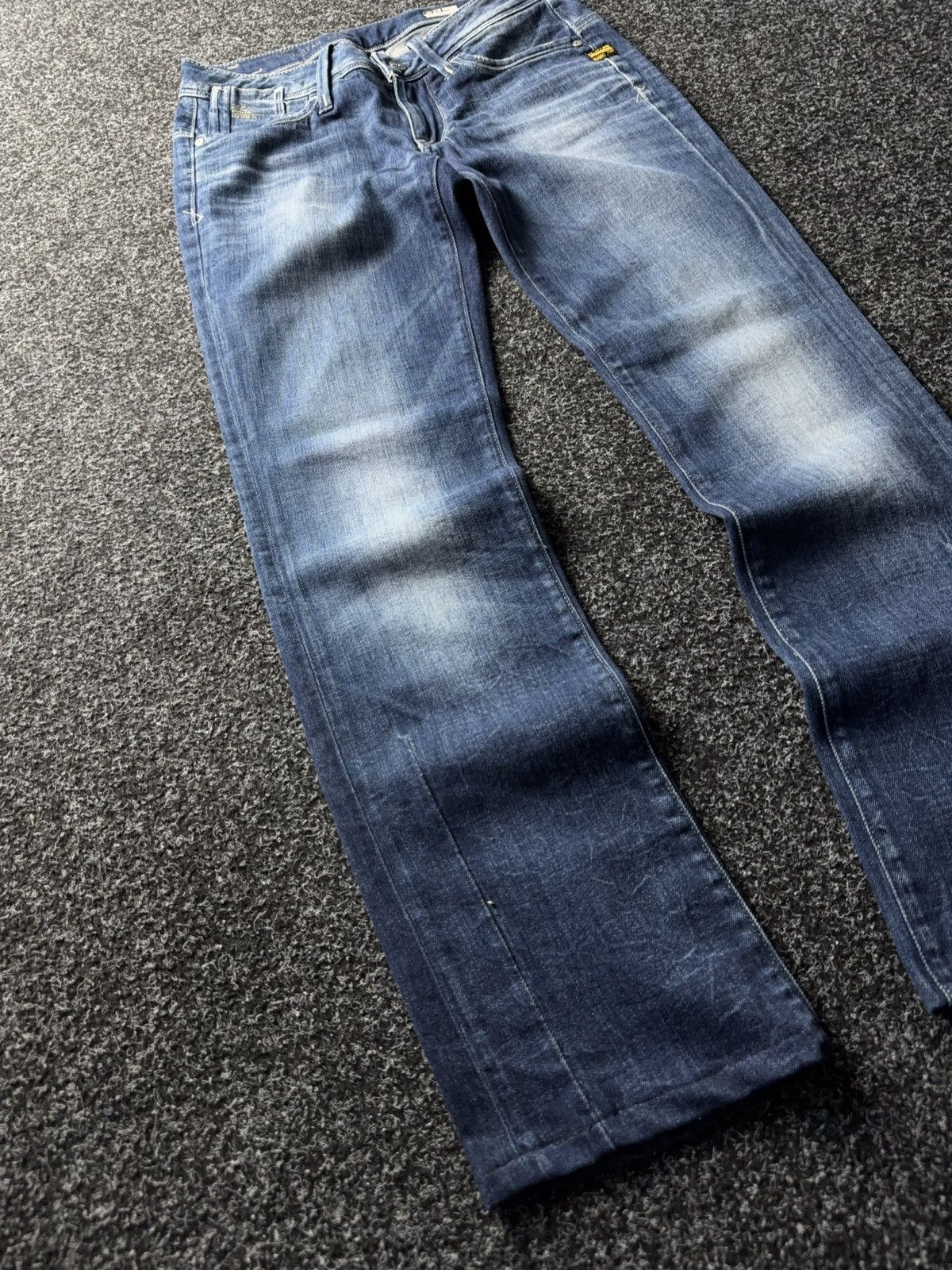G-Star × Japanese Brand G-Star RAW GS01 3301 Distressed Straight Jeans Size 30" / US 8 / IT 44 - 2 Thumbnail