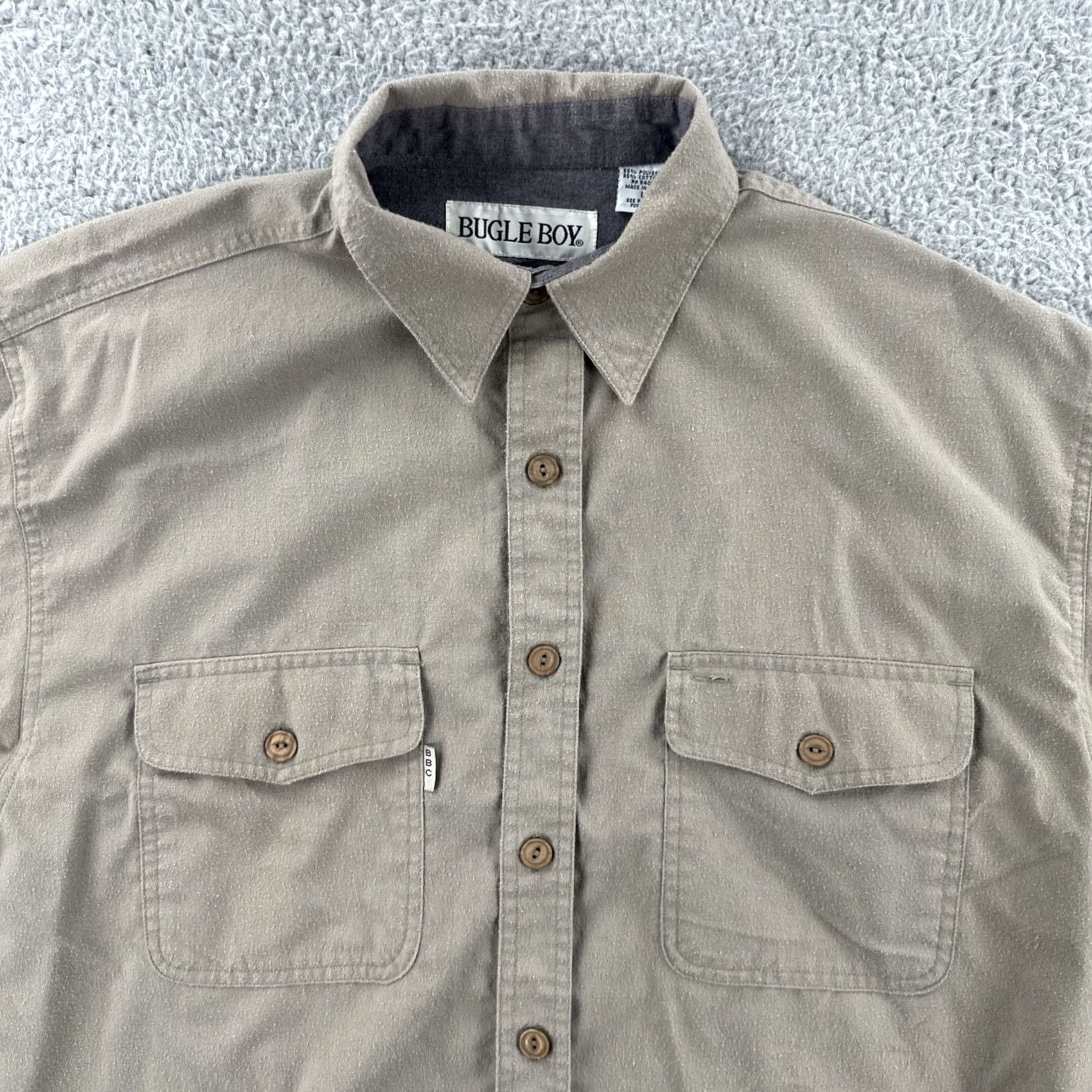 Bugle Boy VINTAGE Bugle Boy Shirt Mens Size L Brown Long Sleeve Button-Up 90s Y2K EUC Size US L / EU 52-54 / 3 - 5 Thumbnail
