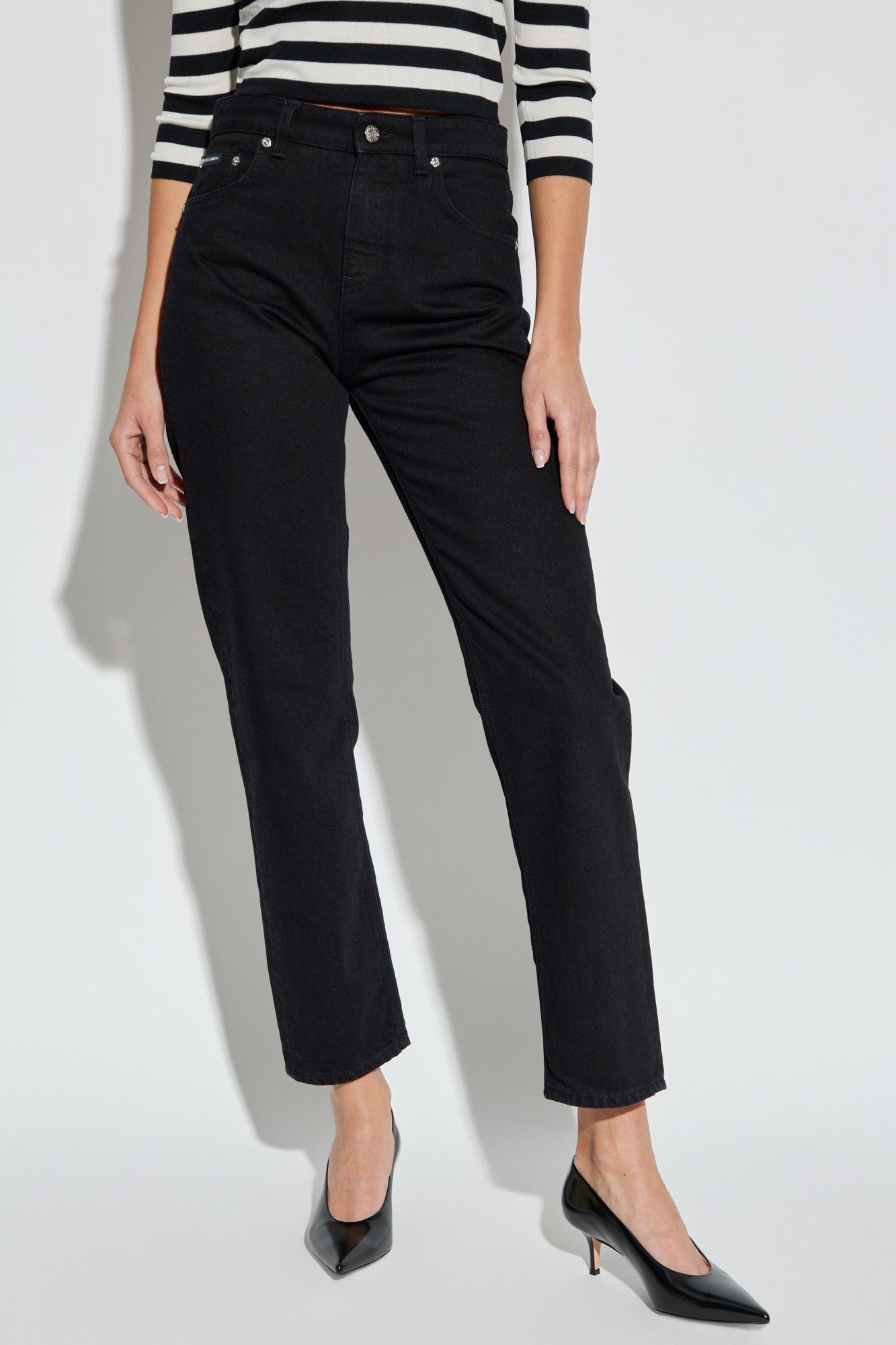 Dolce & Gabbana o1s22i1n0225 Boyfriend Jeans in Black Size 27" / US 4 / IT 40 - 2 Thumbnail