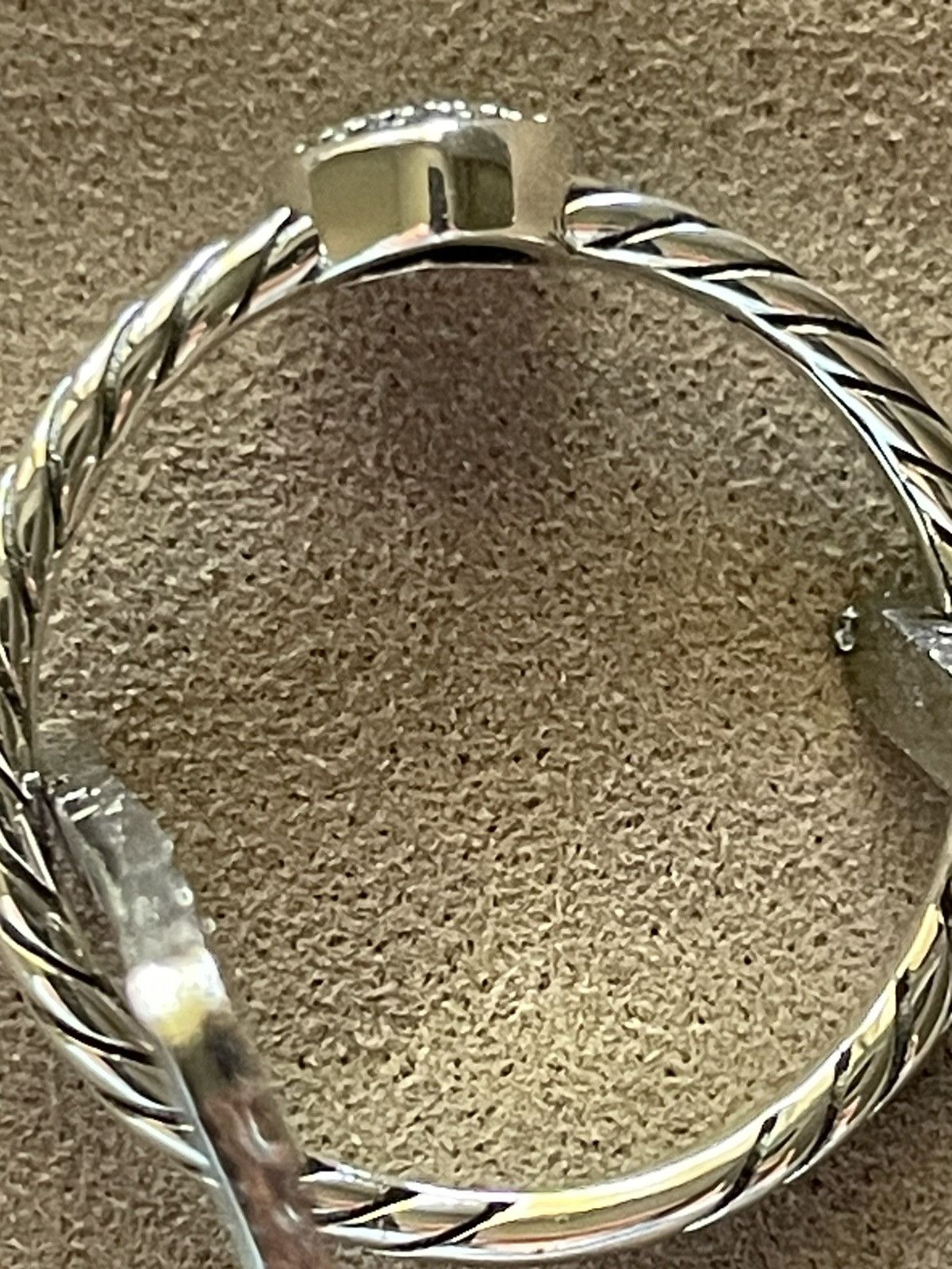 David Yurman MINT David Yurman Sterling Silver/Pave Diamond Heart Ring Size ONE SIZE - 1 Thumbnail