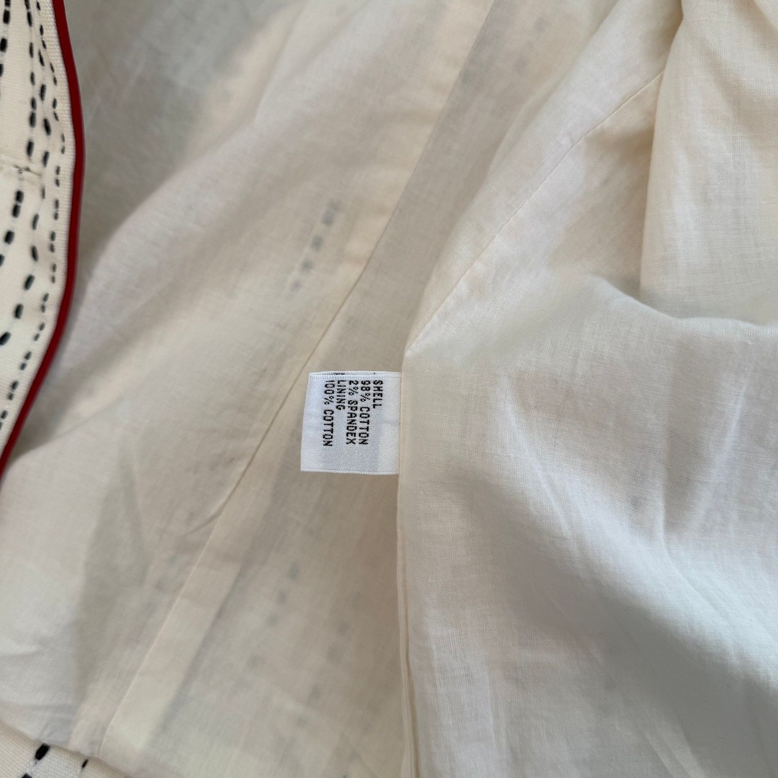 Talbots Talbots Woman Cream & Navy Textured Embroidered Blazer Size XL / US 12-14 / IT 48-50 - 3 Thumbnail