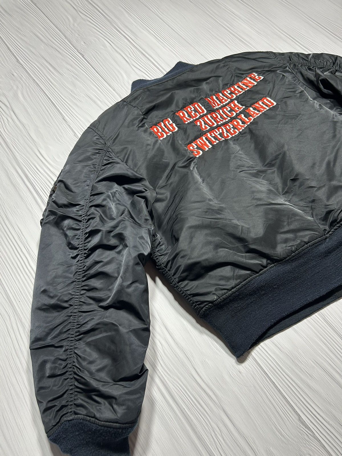Alpha Industries Vintage Alpha Industries MA-1 Big Red Machine Custom Bomber Size US XL / EU 56 / 4 - 3 Thumbnail