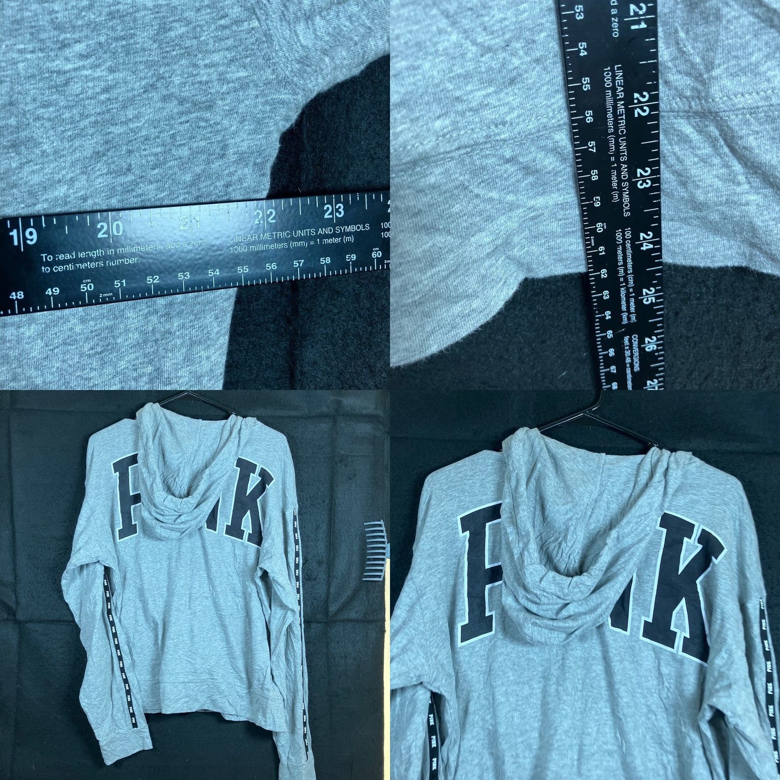 Vintage PINK Victoria’s Secret Sweatshirt Gray Hooded Pullover 100% Cotton Large Womens Regular Shirt Size L / US 10 / IT 46 - 8 Thumbnail