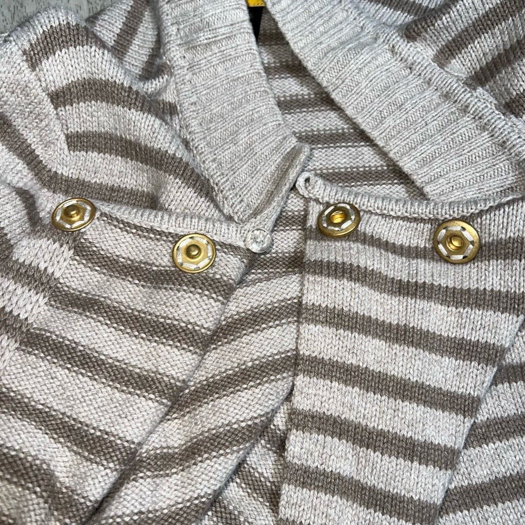 St. John St. John Striped Cardigan Sweater in Dark Alabaster & Light Size S / US 4 / IT 40 - 5 Thumbnail