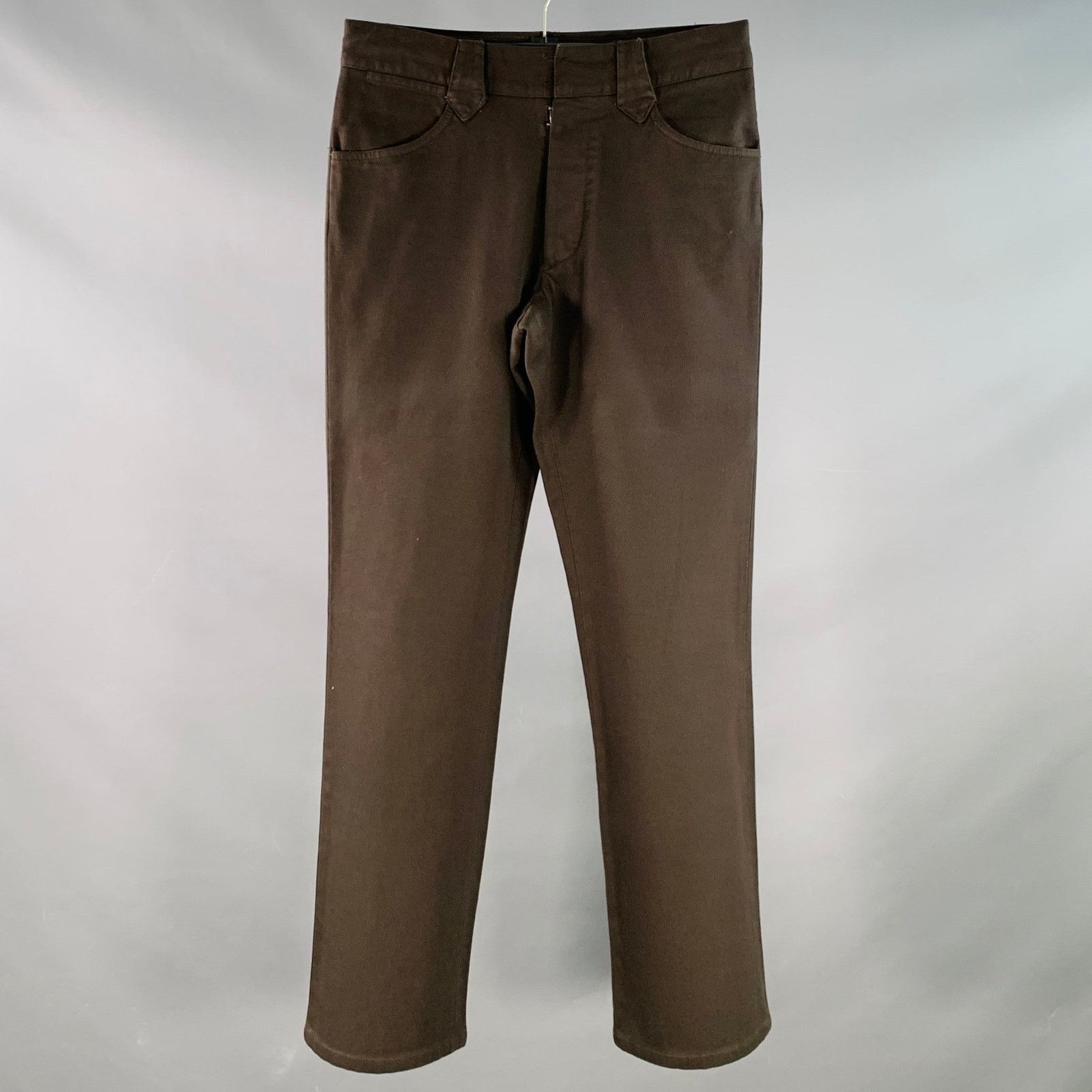 Maison Margiela Size 28 Brown Cotton Straight Casual Pants Size US 28 / EU 44 - 1 Thumbnail