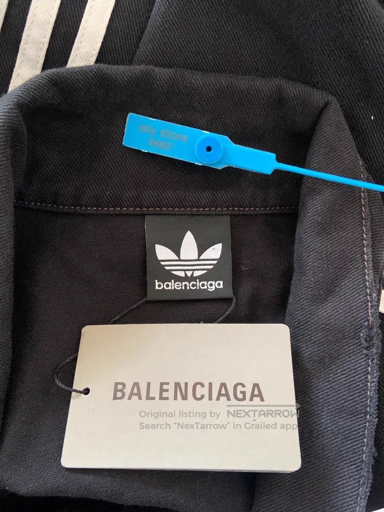 Balenciaga Balenciaga Logo Printed Striped Long Sleeve Denim Jacket Size US L / EU 52-54 / 3 - 5 Thumbnail