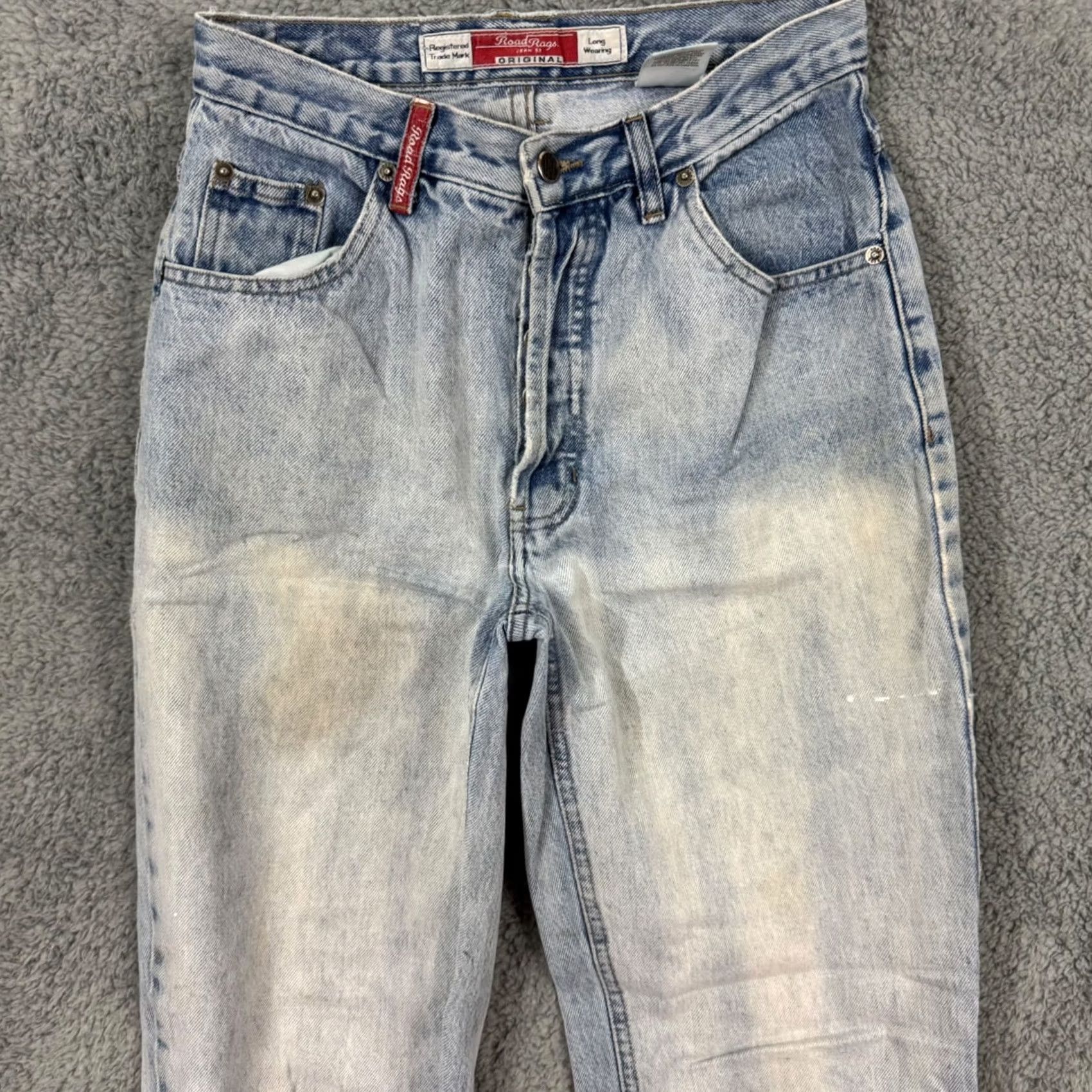 Denime VINTAGE Road Rags Jeans Womens 28x29 Straight Washed Denim Button Fly Skate Y2K Size 34" / US 12 / IT 48 - 2 Thumbnail