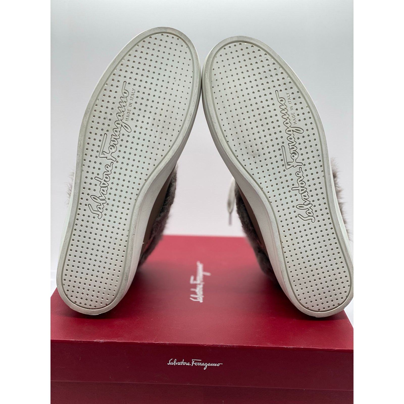 Salvatore Ferragamo Salvatore Ferragamo Nisia Grey Fur Sneakers sz. 5.5 US Size US 5.5 / IT 35.5 - 7 Thumbnail
