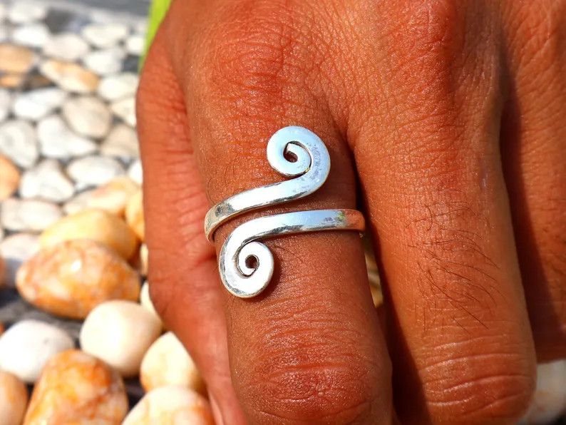 Handmade Spiral Ring, Handmade Sterling Silver Ring, Adjustable Ring, Size ONE SIZE - 8 Thumbnail