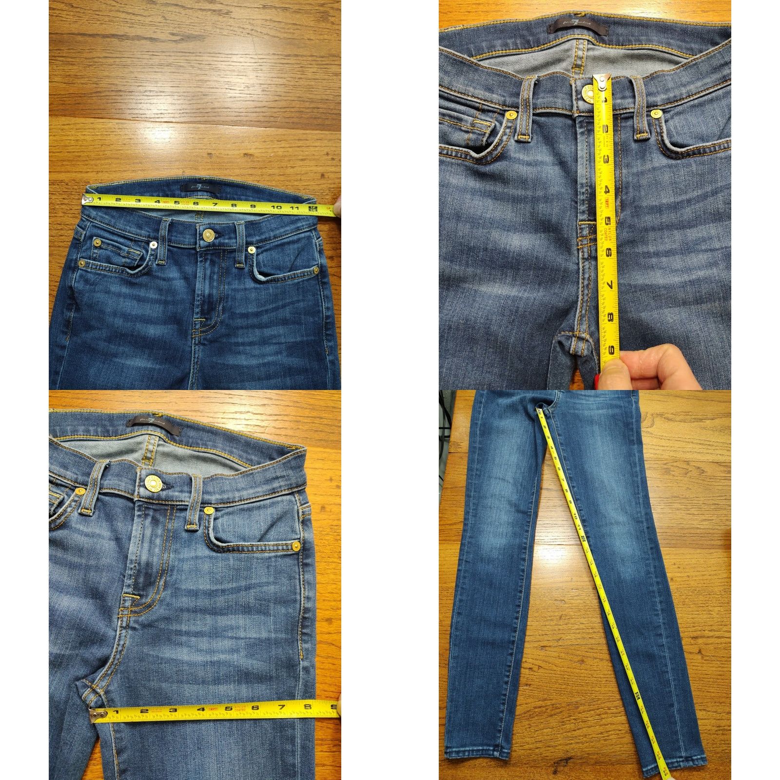 7 For All Mankind 7 For All Mankind Jeans Womens 25 Blue Skinny High Waist Gwenevere Slim Stretch 29in Inseam Denim Zip Pocket USA 90s Brand: 7 For All Mankind Size 42" / US 20 - 9 Thumbnail
