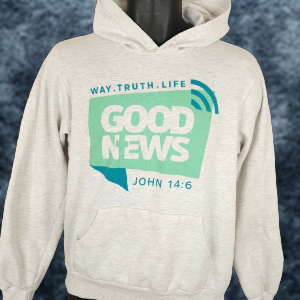 Vintage Christian Sweatshirt Hoodie Mens Size Small Gray Jesus Christ Way Truth Life John 14:6 Size US S / EU 44-46 / 1 - 1 Thumbnail