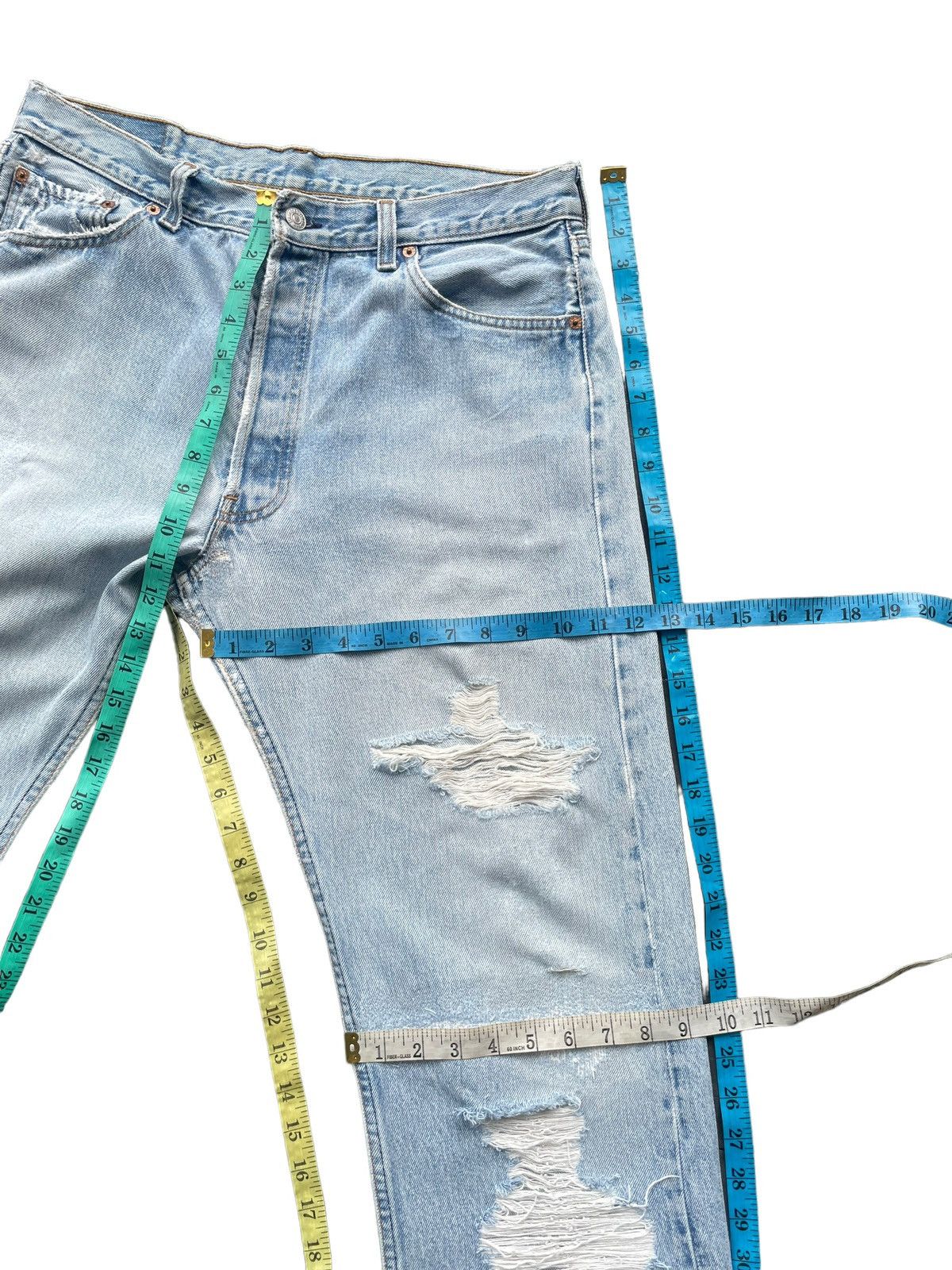 Levi's Vintage 1997 Levis 501 e Distresed Denim Size US 35 - 17 Thumbnail