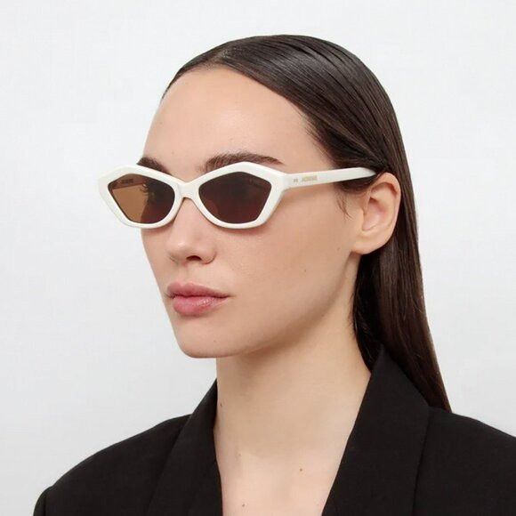 Jacquemus Jacquemus BAMBINO JAC/42 C6 Sunglasses Shiny Black Cat Eye Size ONE SIZE - 3 Thumbnail
