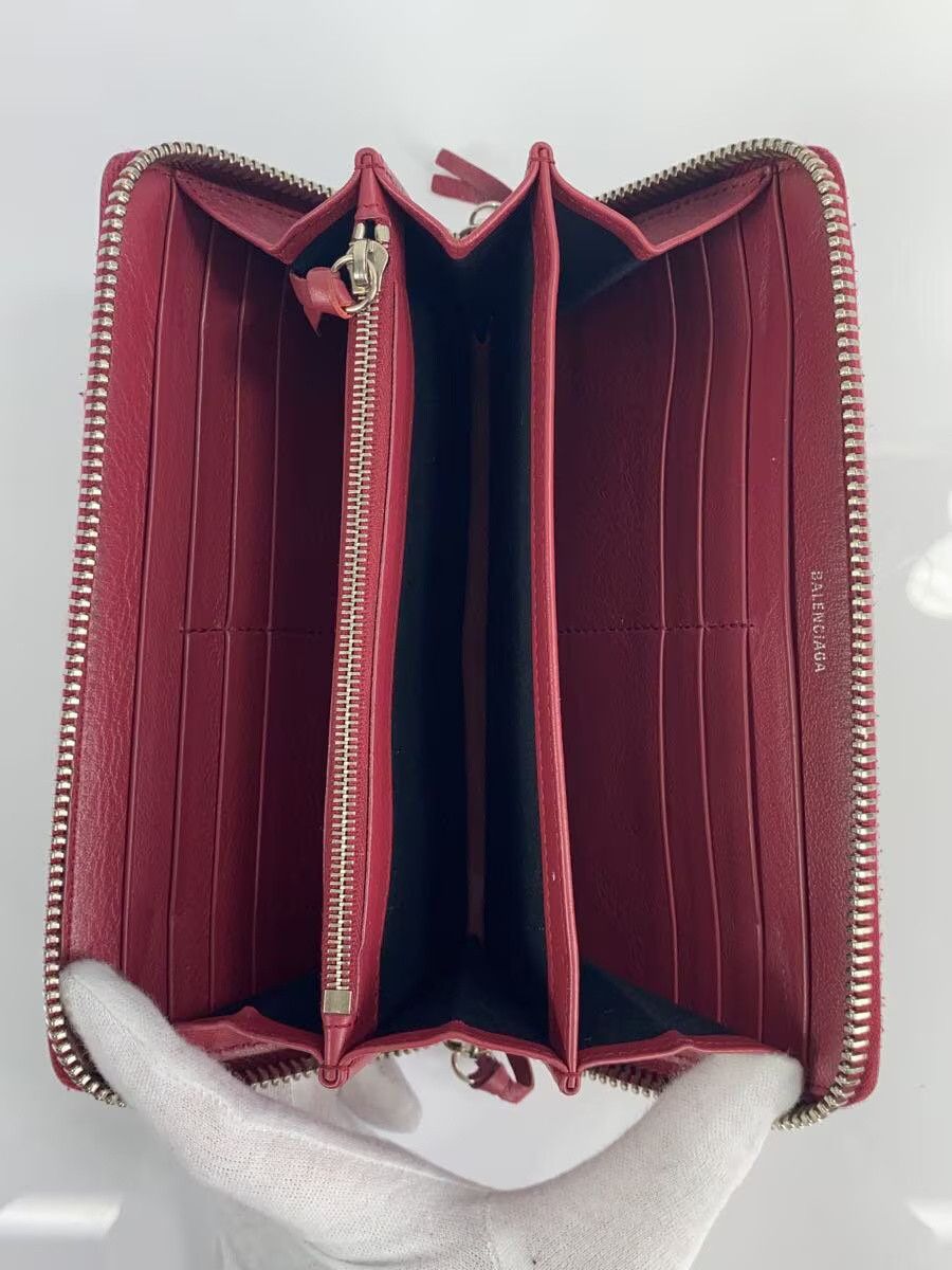Balenciaga Balenciaga Paper Continental Leather Long Wallet Bordeaux Size ONE SIZE - 4 Thumbnail