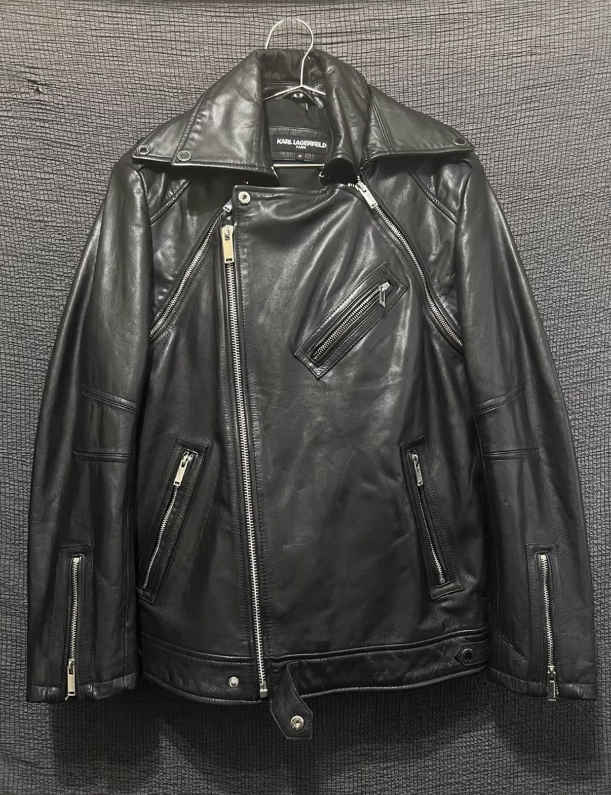 Karl Lagerfeld Karl Lagerfeld Detachable Asymmetrical Zip Leather Jacket Size US M / EU 48-50 / 2 - 1 Thumbnail