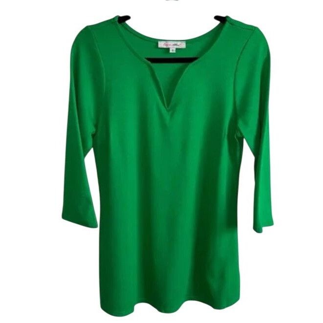 Other 3/4 Women's Sleeve Round Neck with Slit Top Medium Size M / US 6-8 / IT 42-44 - 1 Thumbnail