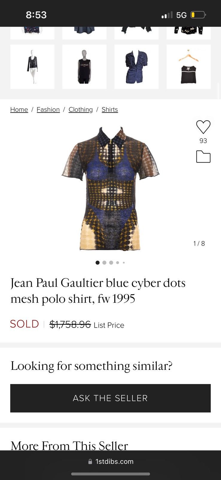 Jean Paul Gaultier Jean Paul gaultier 1995 mesh cyberdot polo Size US S / EU 44-46 / 1 - 7 Thumbnail