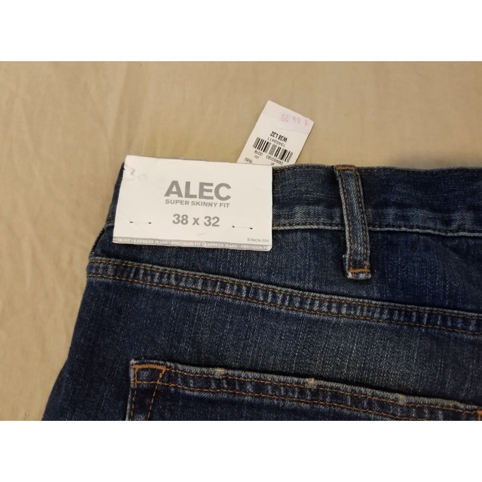 Express Express Jeans Mens 38x32 Skinny Denim High-Quality Stretch 5-Pocket Blue Durable Regular Size United States Spring Summer Fall Winter Size US 38 / EU 54 - 3 Thumbnail