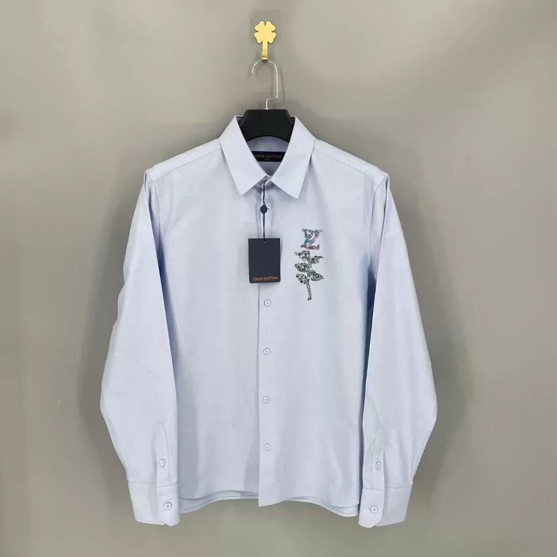 Louis Vuitton louis vuitton Floral Embroidered Long Sleeve Logo Shirt 25 Size US L / EU 52-54 / 3 - 1 Thumbnail