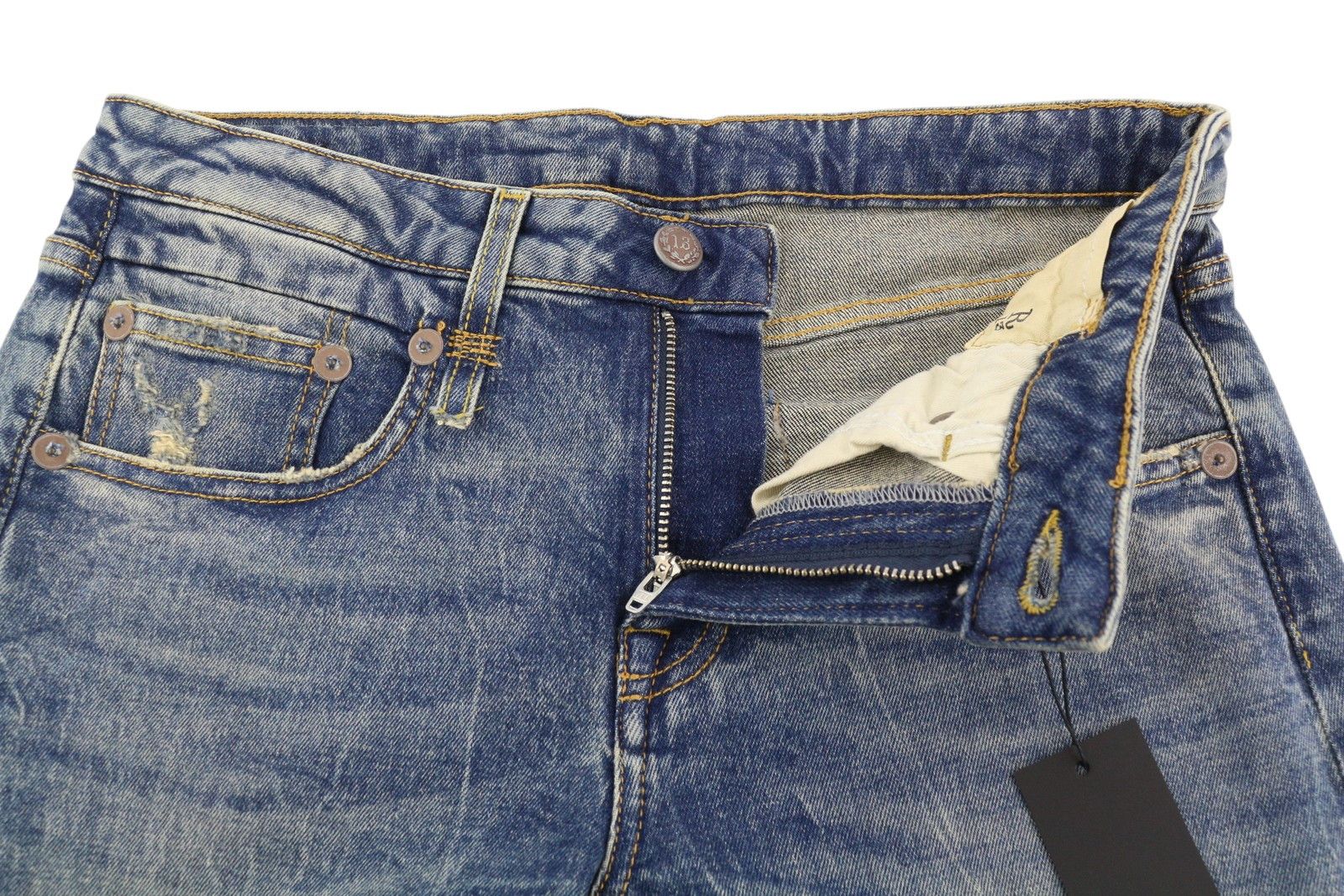 R13 BOY STRAIGHT 27 Ankle Cropped Washed Blue Kelly 84491 Size 27" / US 4 / IT 40 - 5 Thumbnail
