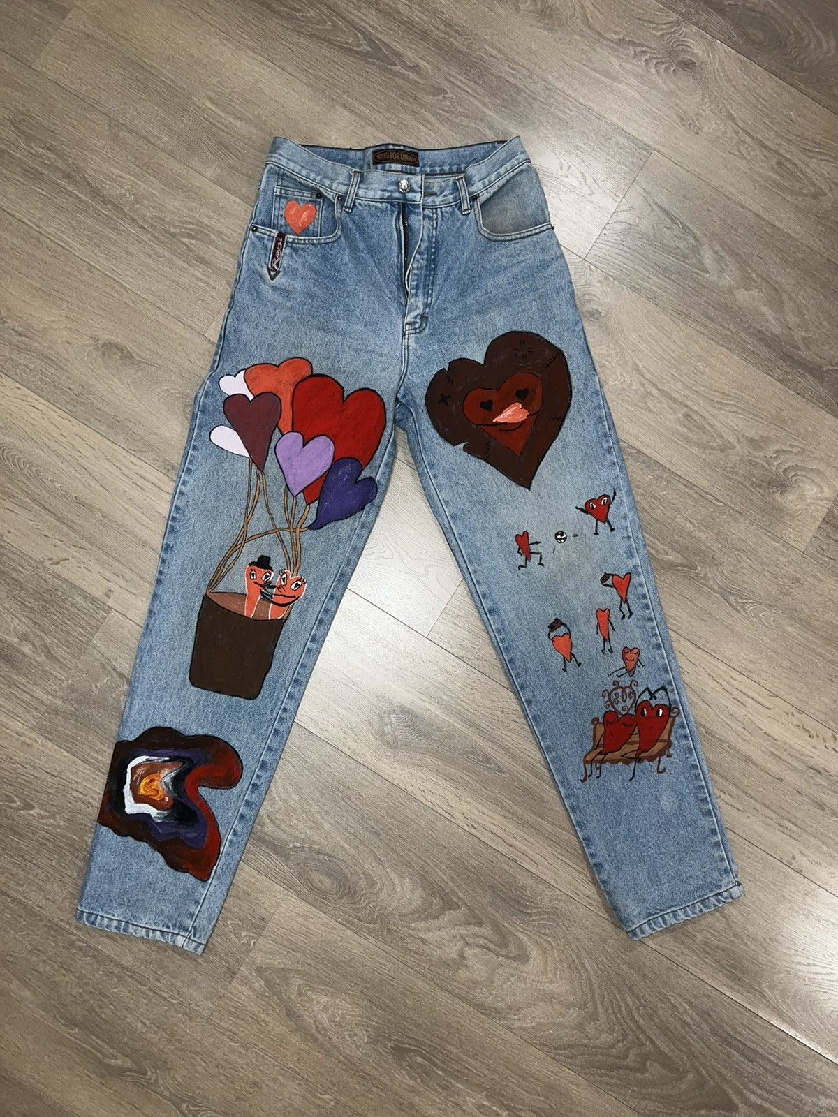 Other Hand-Painted Custom Jeans | ADELAINE Size 25" / US 0 / IT 36 - 1 Thumbnail