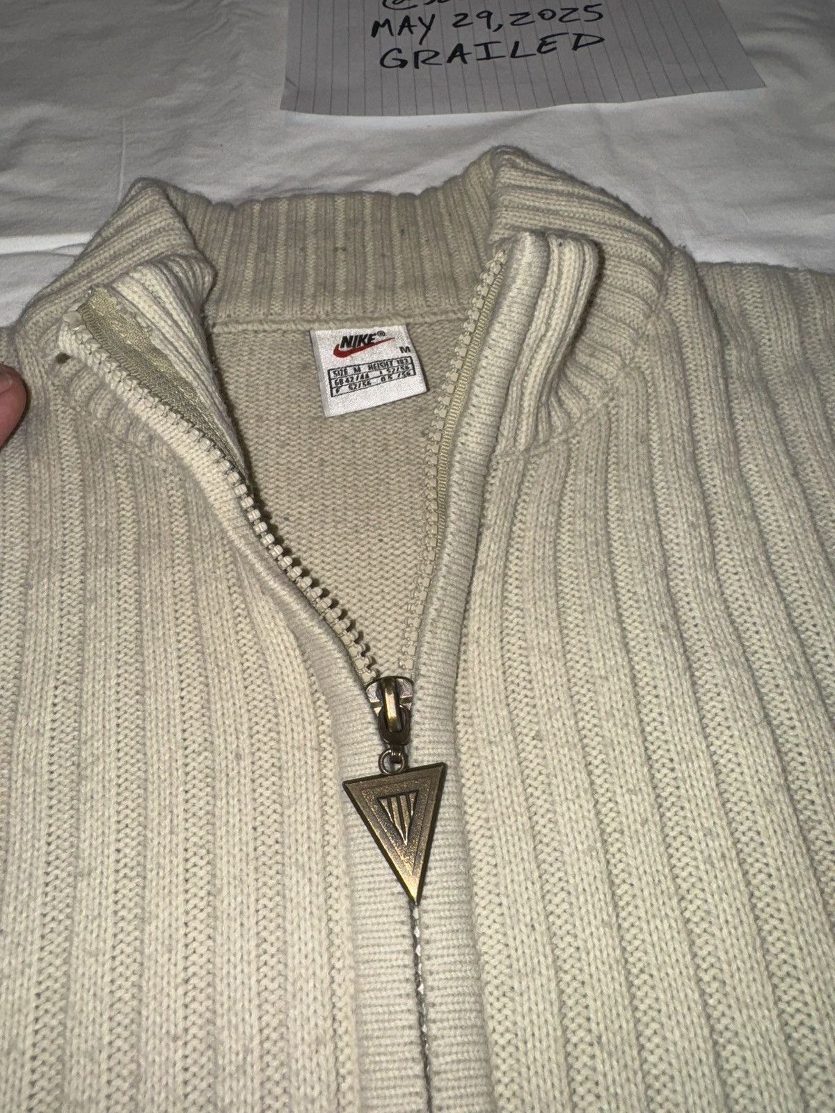 Nike Vintage Nike Beige Knit Jacket Zip Up Rare Size US M / EU 48-50 / 2 - 5 Thumbnail