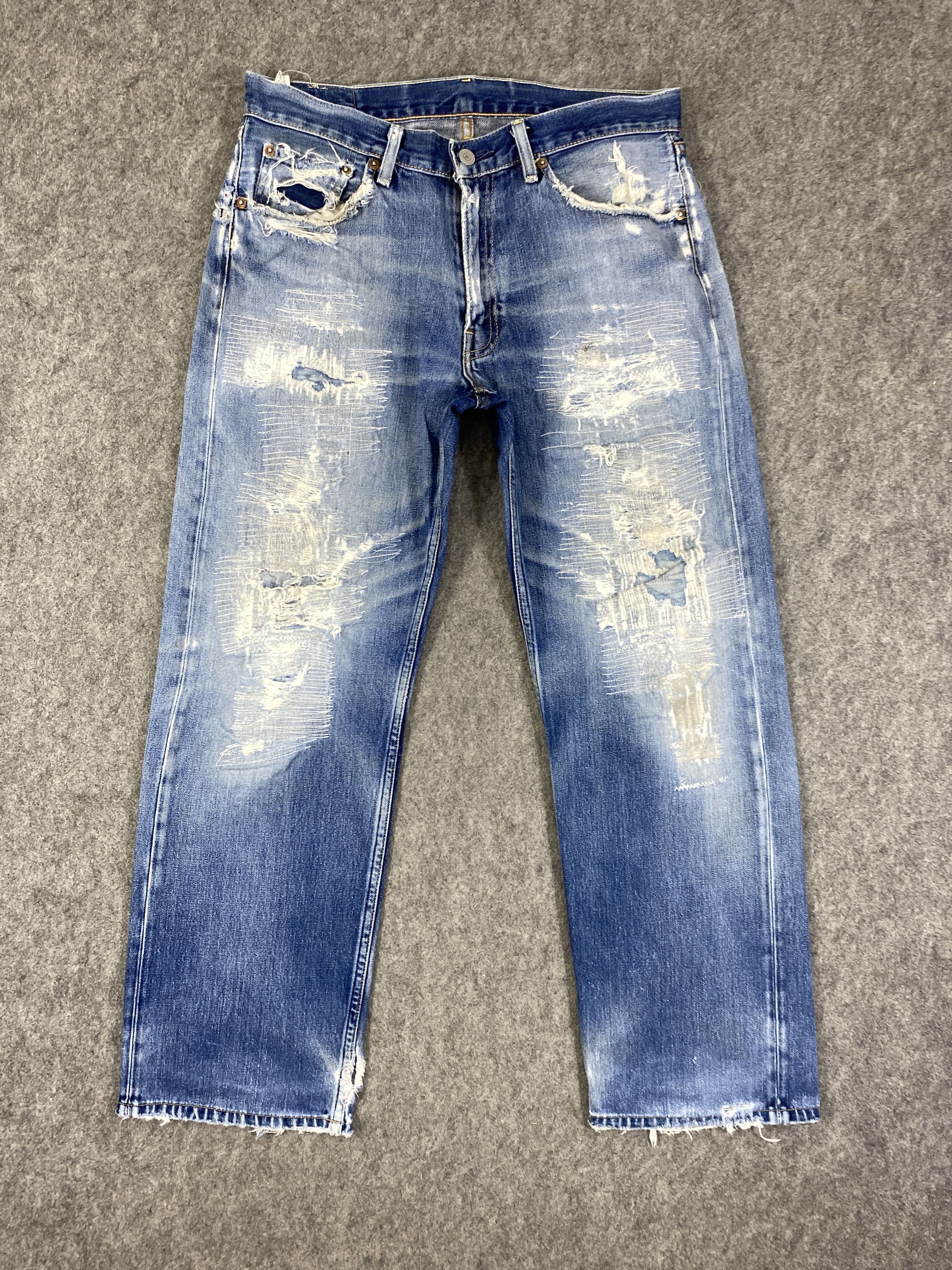 image of Distressed Denim x Levis Distressed Blue Vintage Levis 503 Jeans 32X28 - Jn3260 in Blue Distressed