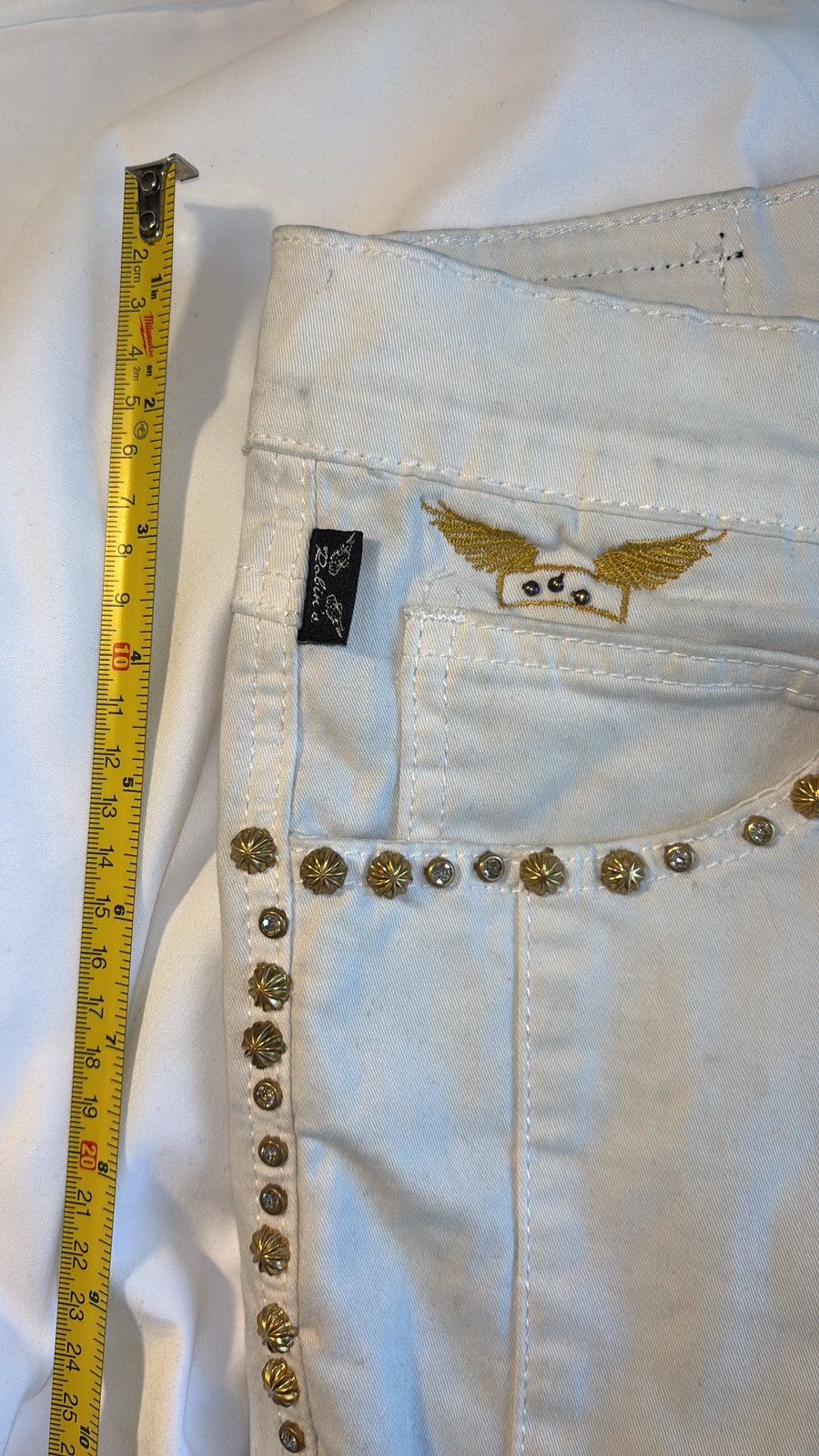Robins Jeans Robin’s Jeans white studded rhinestone skinny jeans 30x30 Size US 30 / EU 46 - 7 Thumbnail