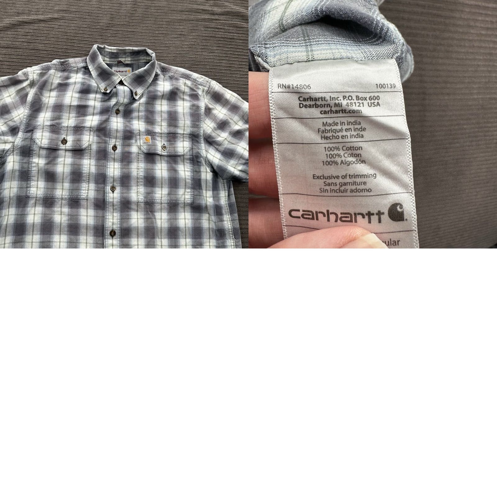 Carhartt Carhartt Shirt Men Medium Plaid Short Sleeve Button-Up Workwear Outdoor Size US M / EU 48-50 / 2 - 8 Thumbnail