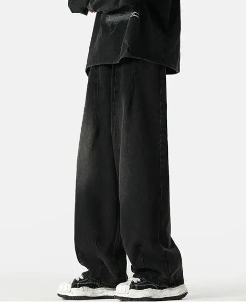 Japanese Brand American retro black loose straight wide-leg jeans Size US 32 / EU 48 - 3 Thumbnail