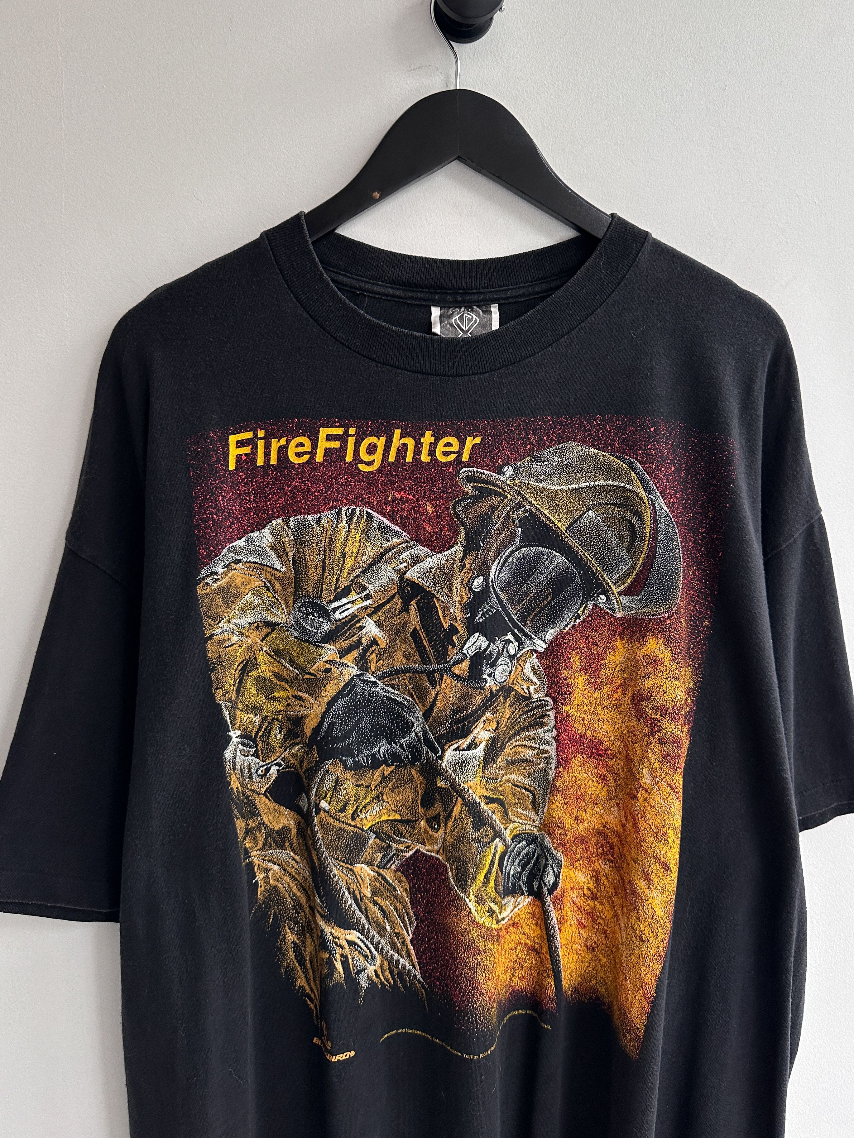 Blackbird Vintage Firefighter Tee Shirt Blackbird Single Stitch Size US XXL / EU 58 / 5 - 2 Thumbnail