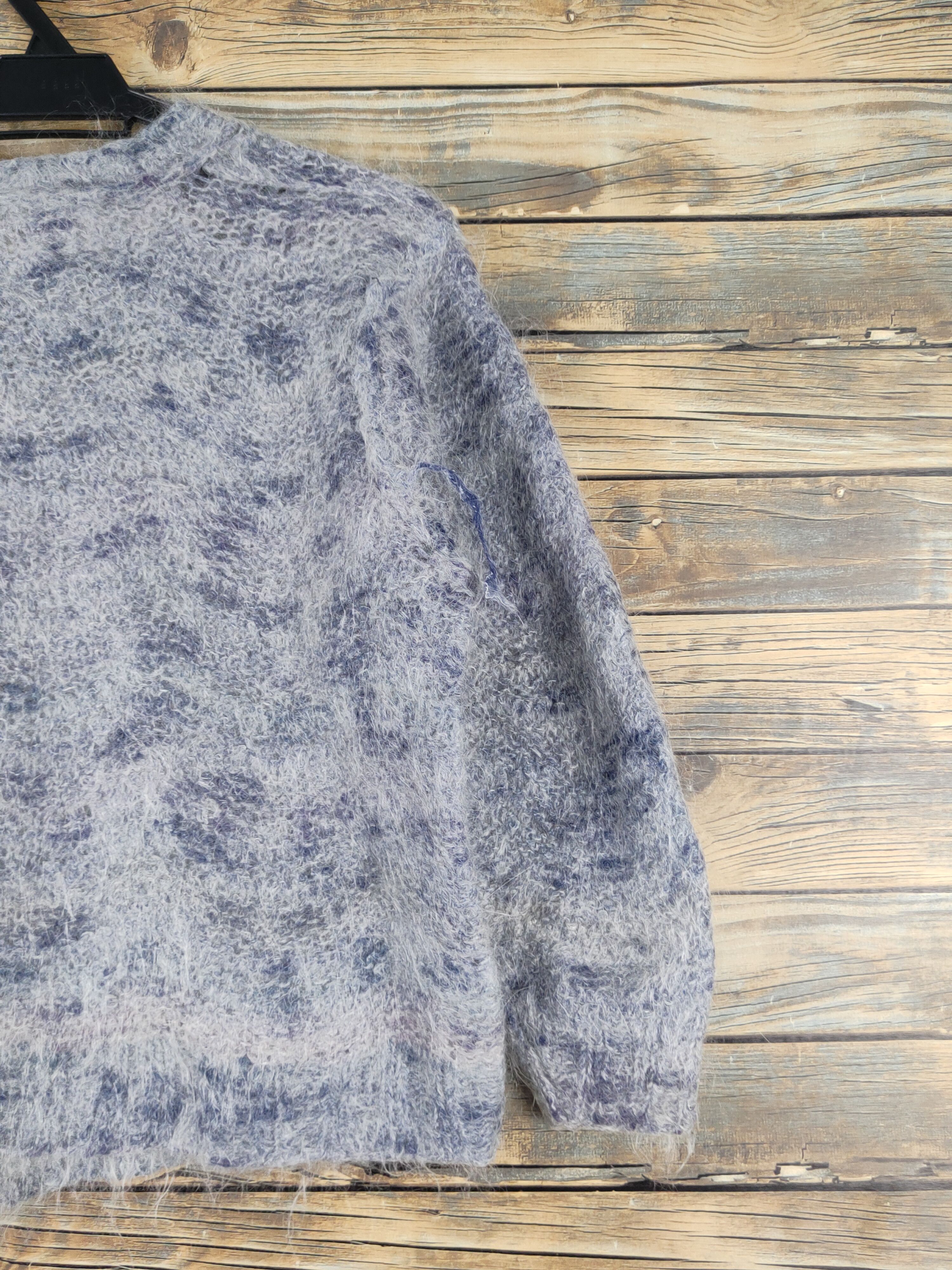 Japanese Brand × Vintage Japanese Brand Navy White Fur Mohair Knitwear Cardigan#W1341 Size S / US 4 / IT 40 - 10 Thumbnail