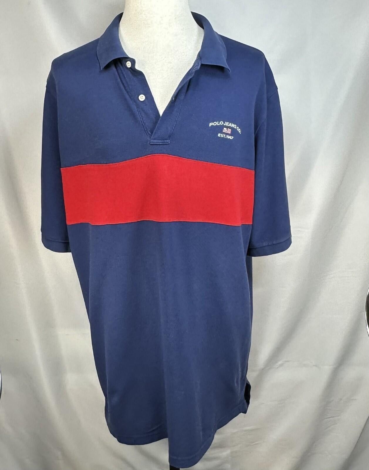 Other Polo Jeans Co. 1/4 Button 100% Cotton Polo Shirt Blue Mens L Size US L / EU 52-54 / 3 - 1 Thumbnail