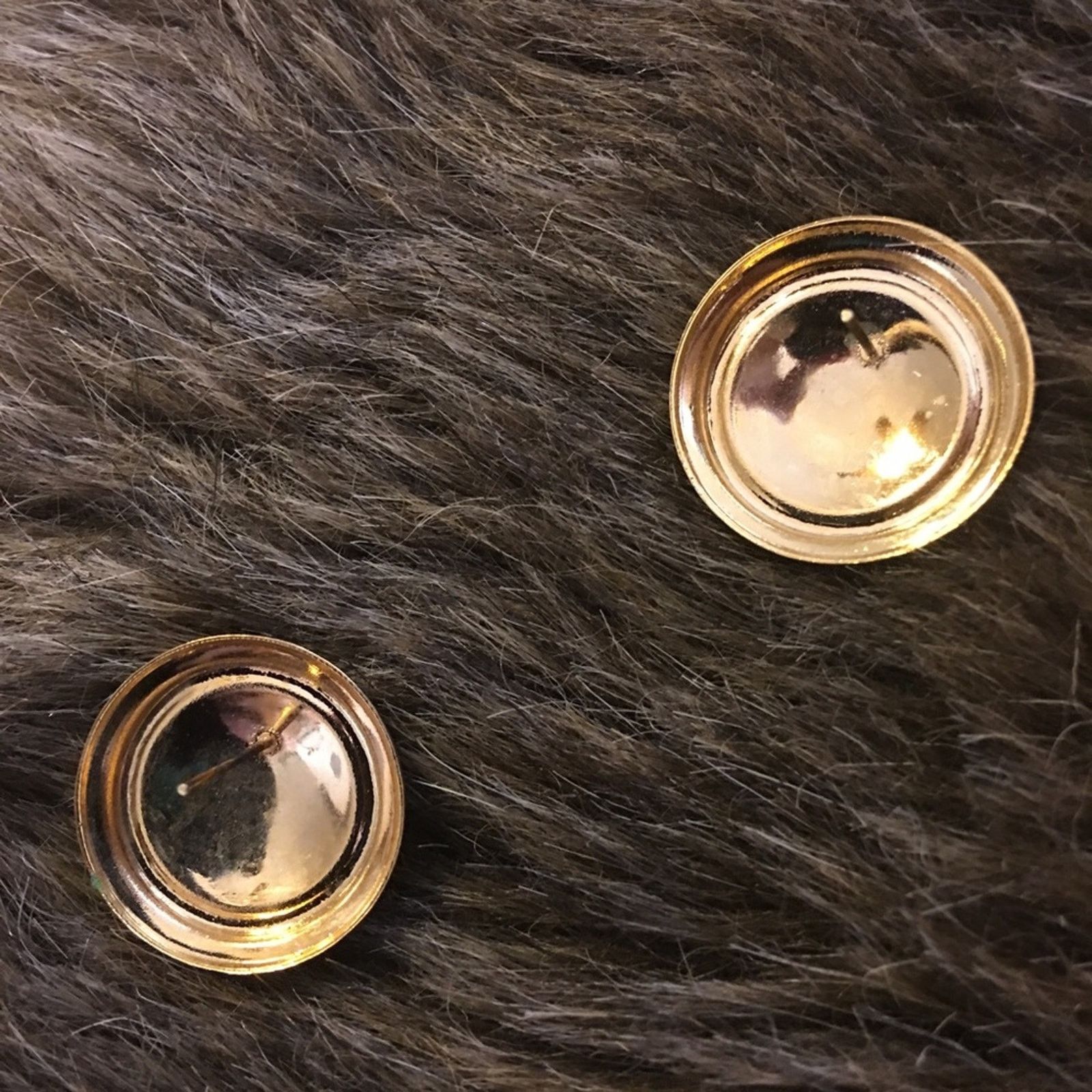 Vintage Vintage green resin gold tone setting earrings Size ONE SIZE - 3 Thumbnail