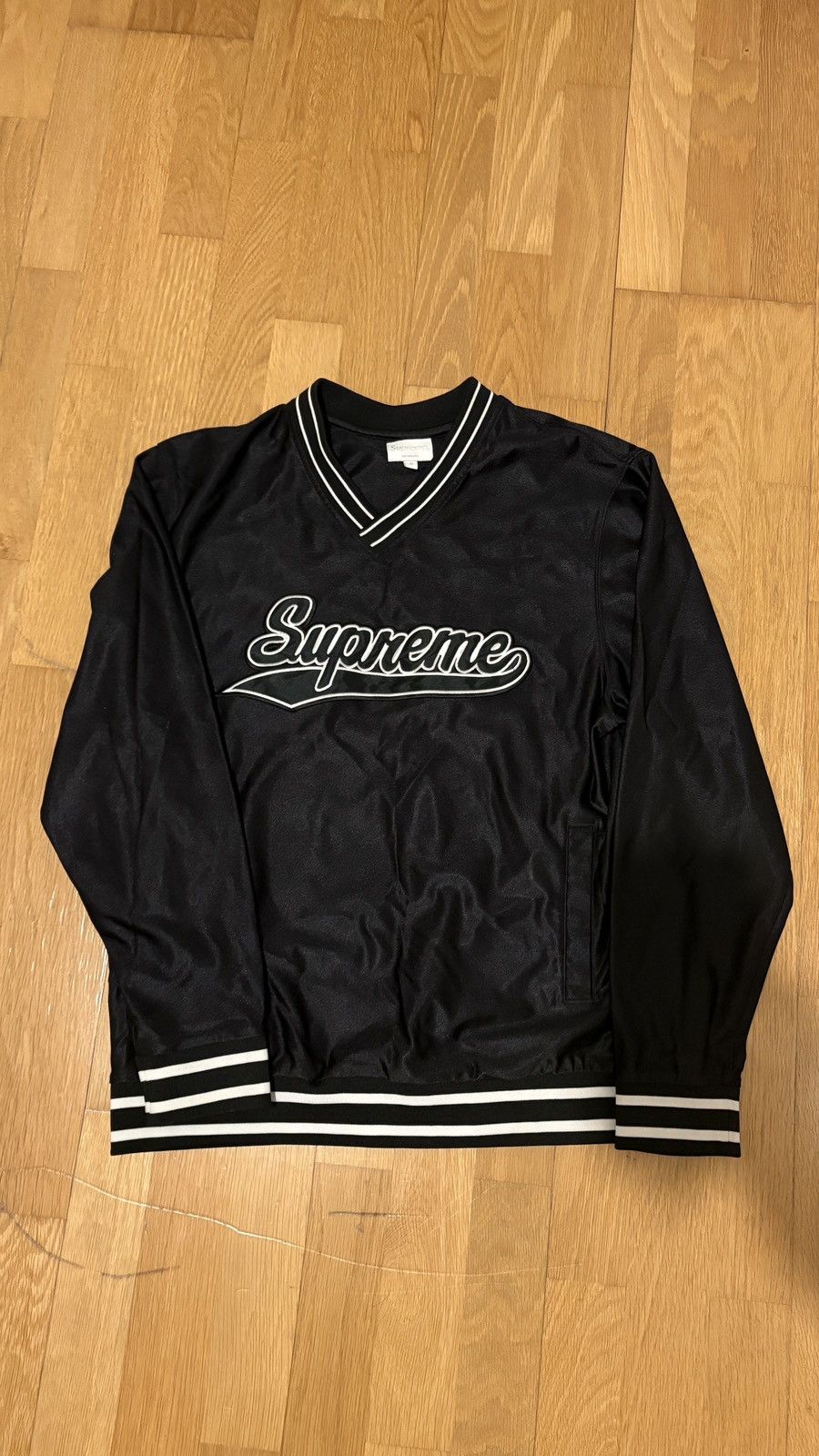 Supreme Supreme Varsity Jumper Black - Embroidered Logo Size US M / EU 48-50 / 2 - 2 Thumbnail