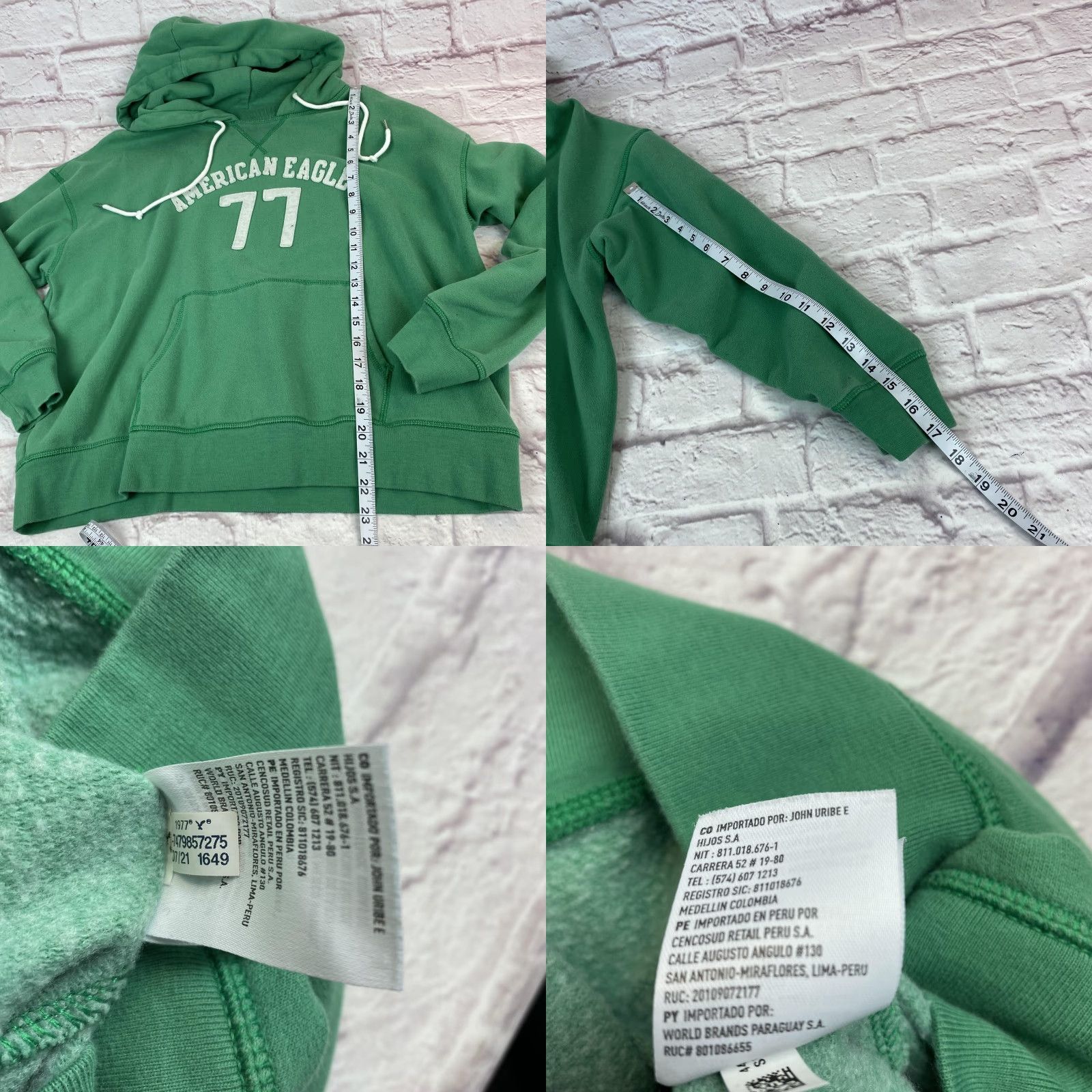 American Eagle Outfitters American Eagle Sweatshirt Womens Small Green Oversized 77 Graphic Pullover Size S / US 4 / IT 40 - 8 Thumbnail