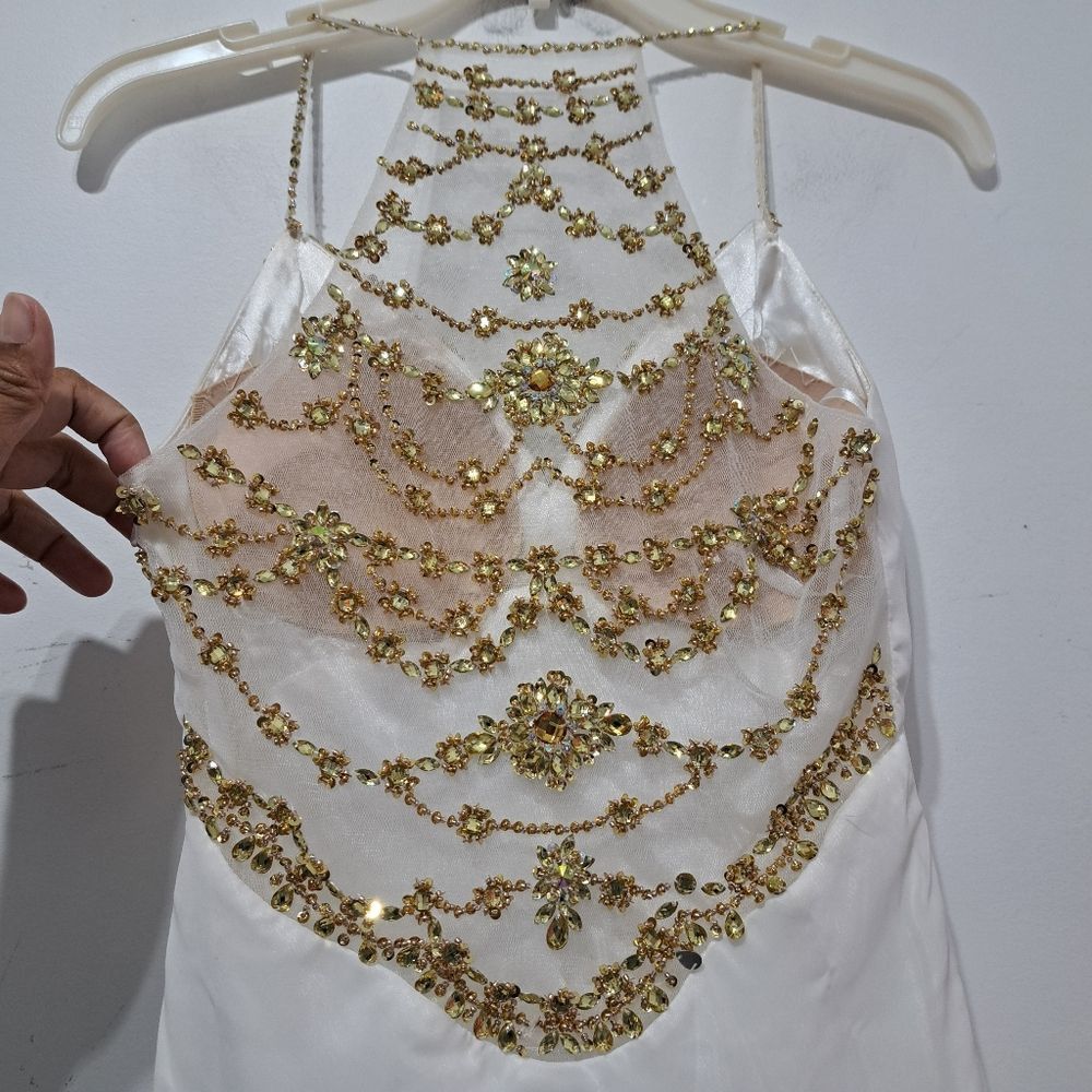 Other Dave & Johnny Embellished Rhinestones Illusion Back Long For Size XS / US 0-2 / IT 36-38 - 9 Thumbnail