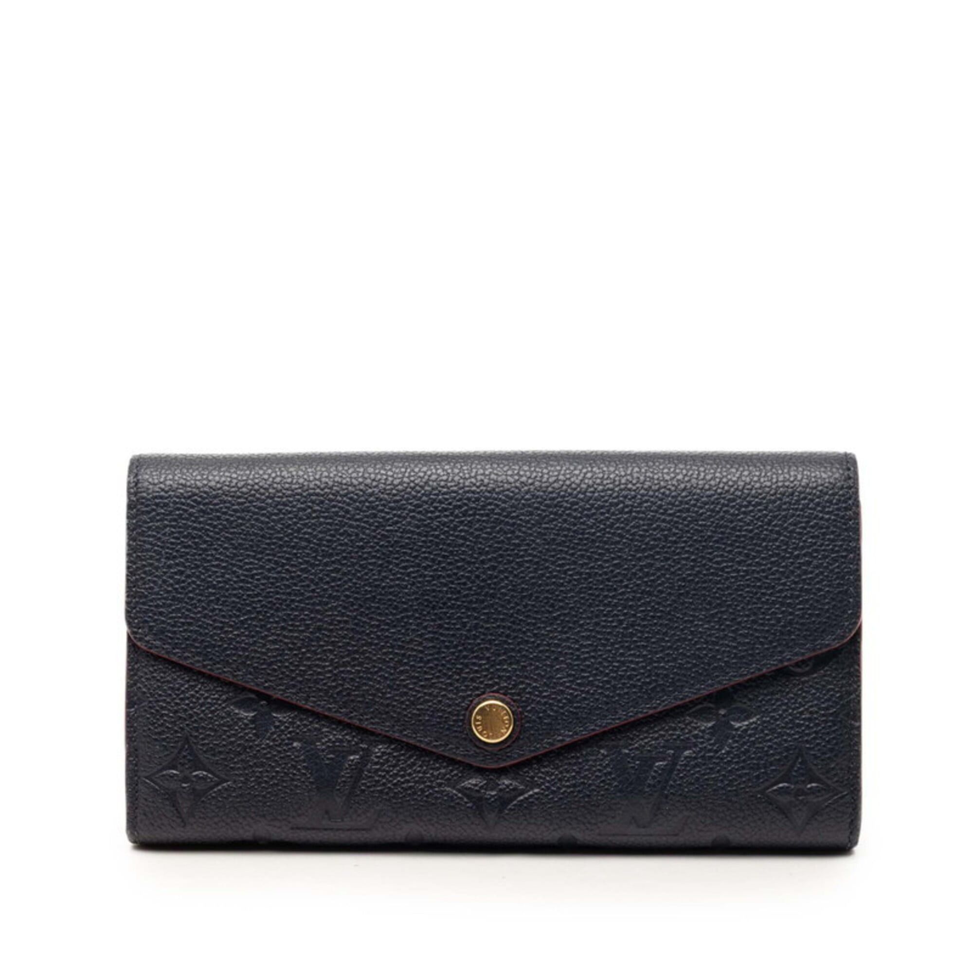 Louis Vuitton Louis Vuitton Monogram Empreinte Portefeuille Sarah Long Wallet M62125 Marine Rouge Navy Leather Women's LOUIS VUITTON Size ONE SIZE - 1 Thumbnail